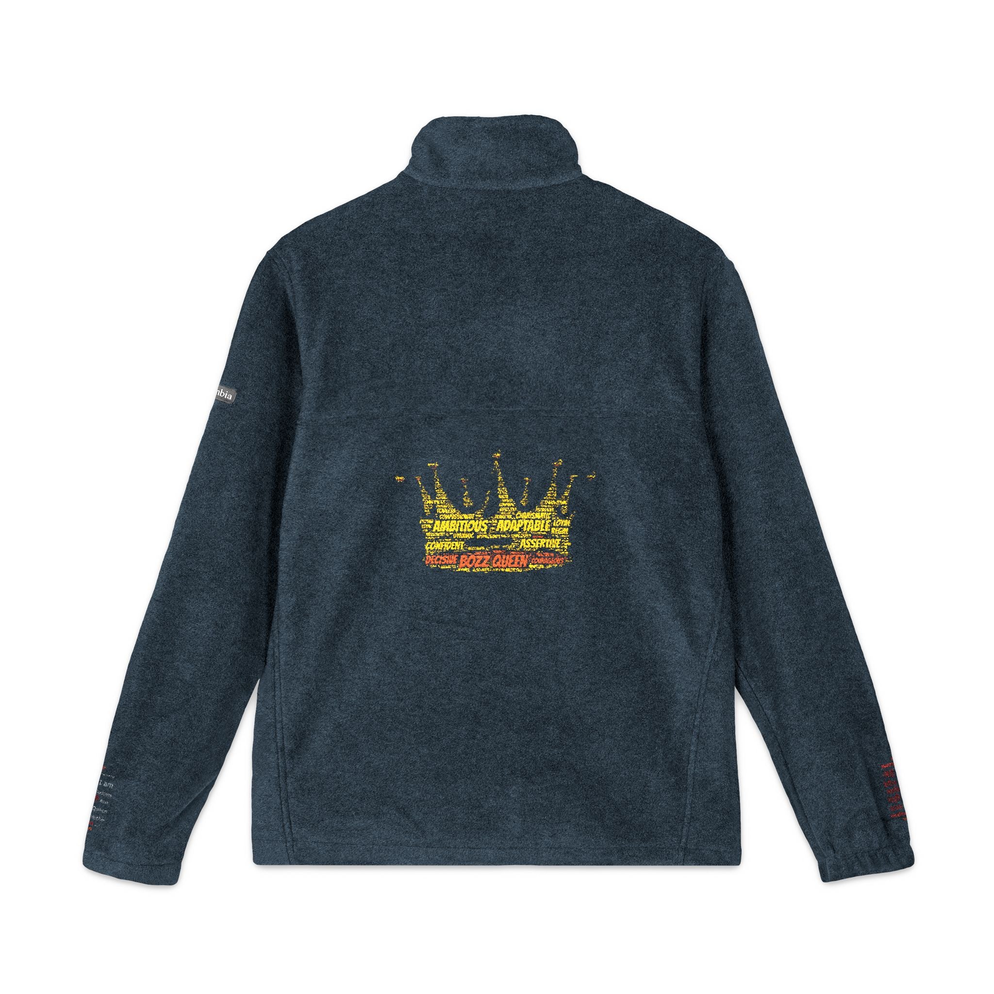 Queen of the Heart Embroidered Fleece Jacket - Bozz Queen Unisex Cozy Outerwear