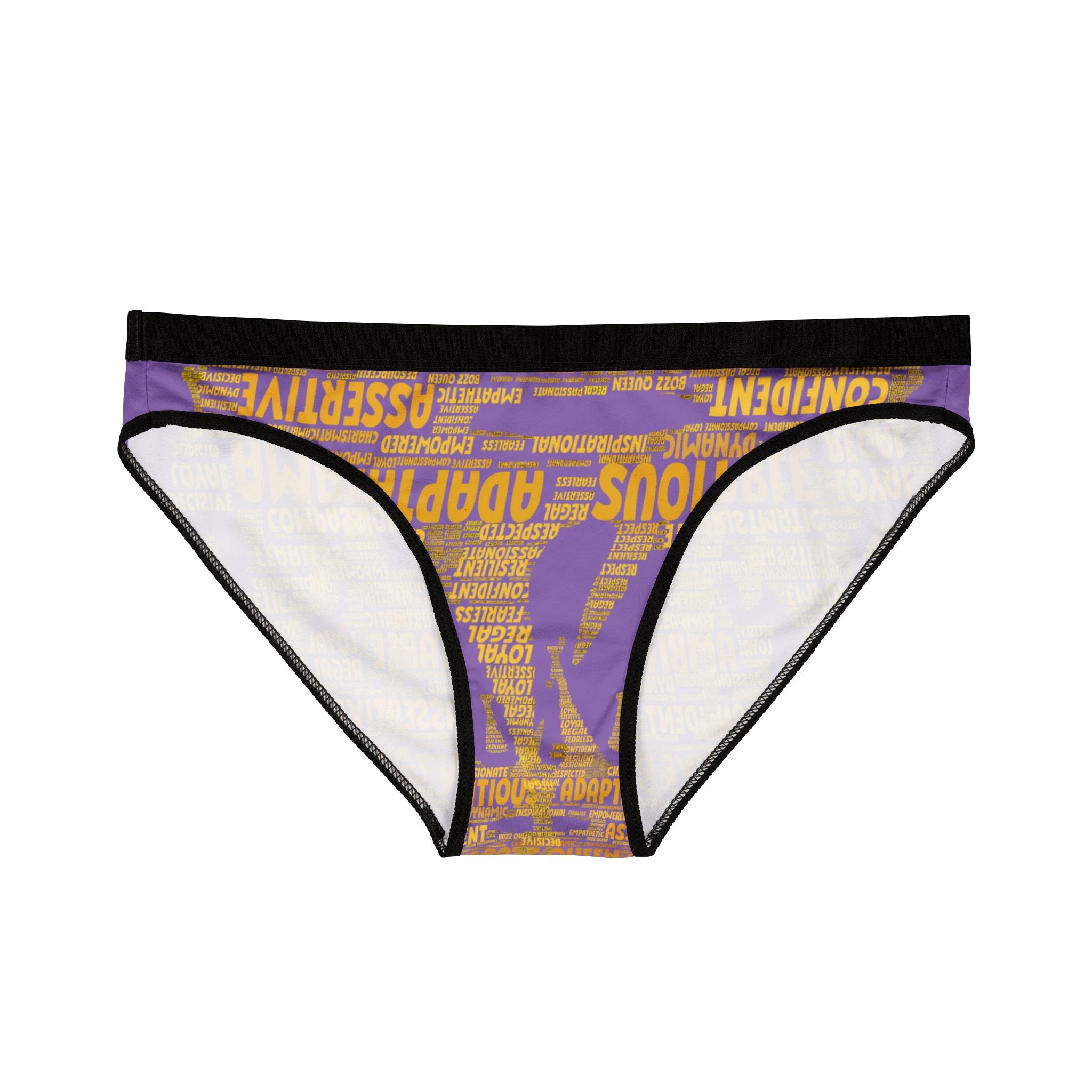 Women's Light Purple Yellow Motivational Underwear - Bold Statement Lingerie
