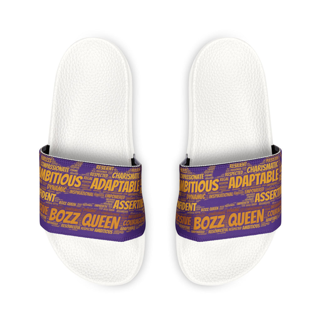 Bozz Queen Purple & Gold Women's Sandals - Removable Strap Beach Slides