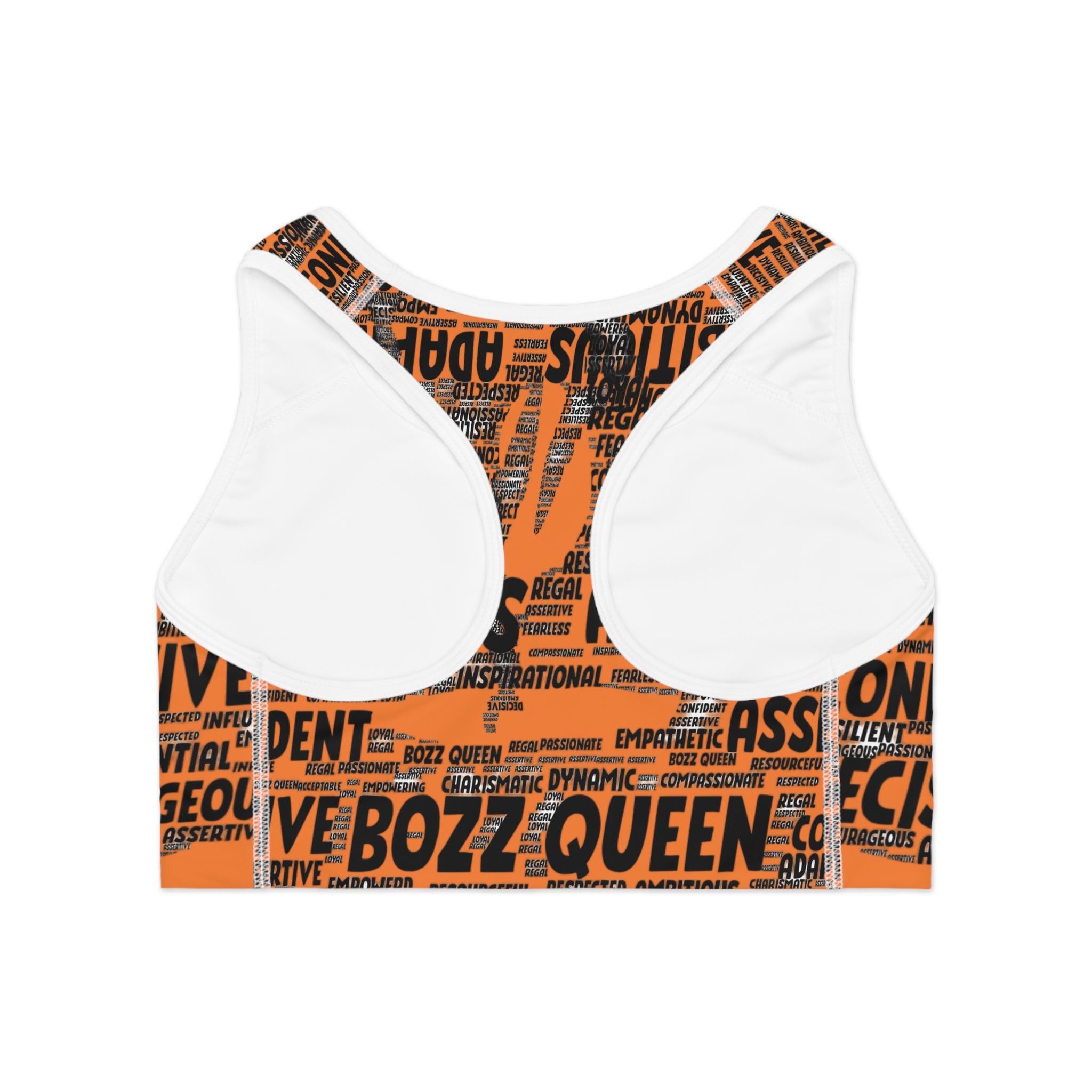 Empowering Sports Bra - Bozz Queen Origin Collection | Light Orange & Black