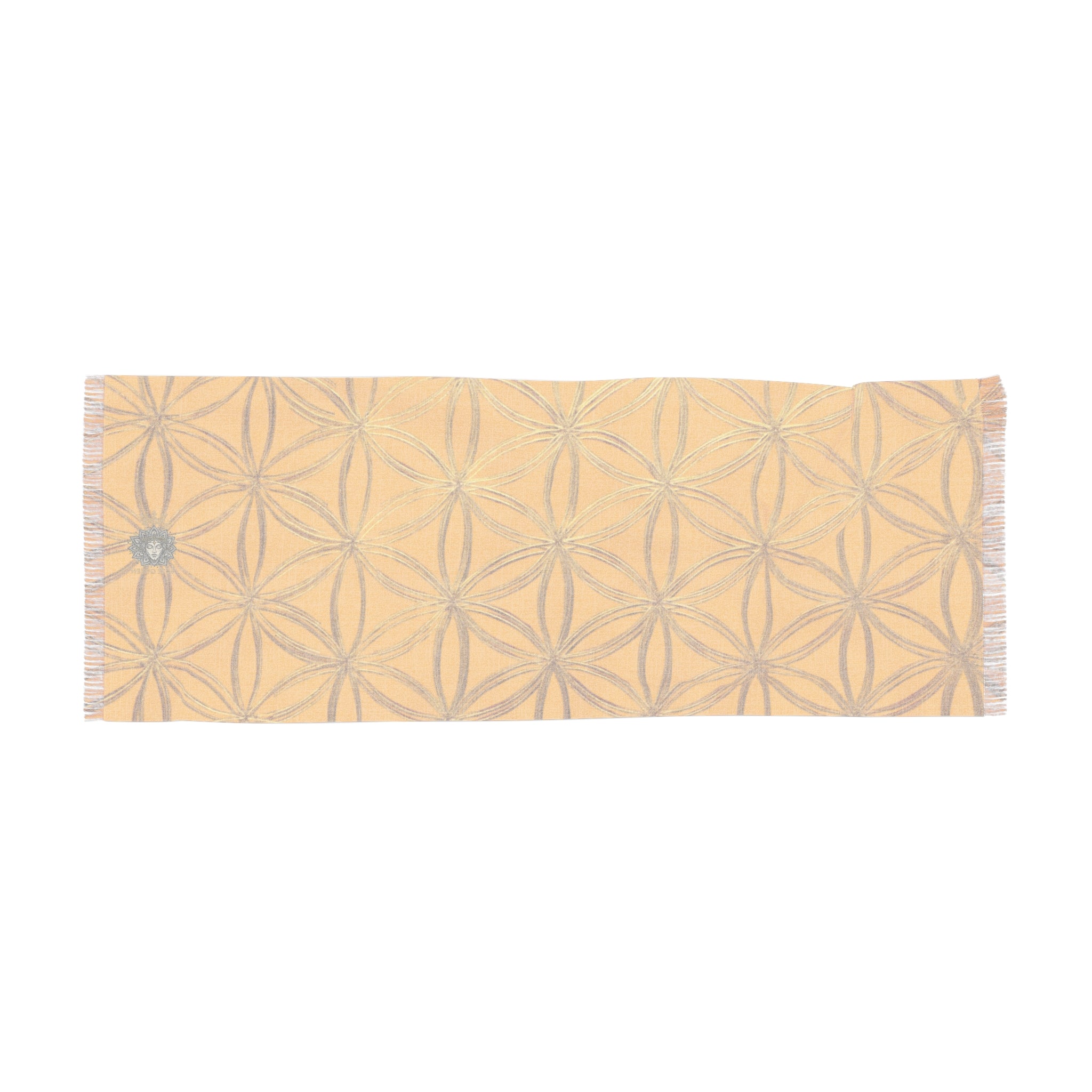 Yellow & Gold Flower of Life Scarf - Geometric Pattern | Bozz Queen