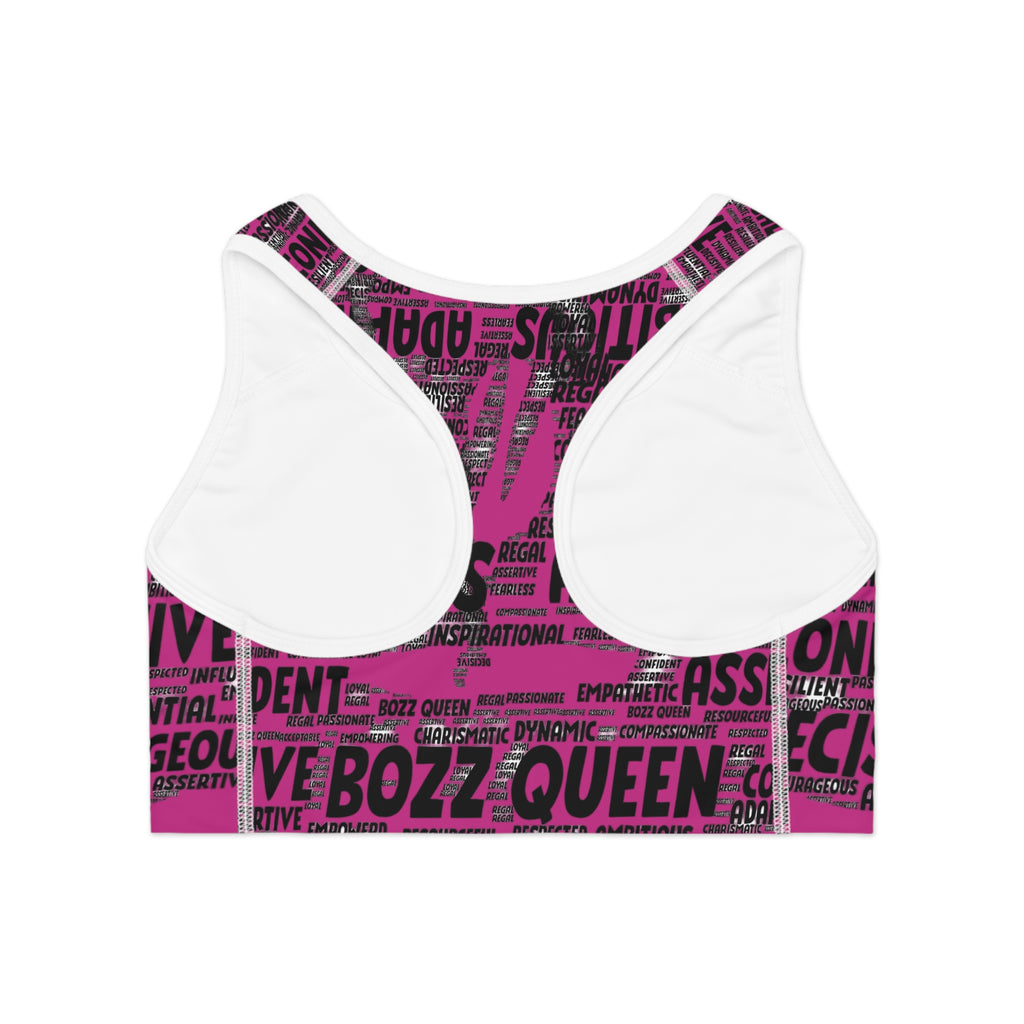 Empowering Sports Bra - Bozz Queen Origin Collection | Pink & Black