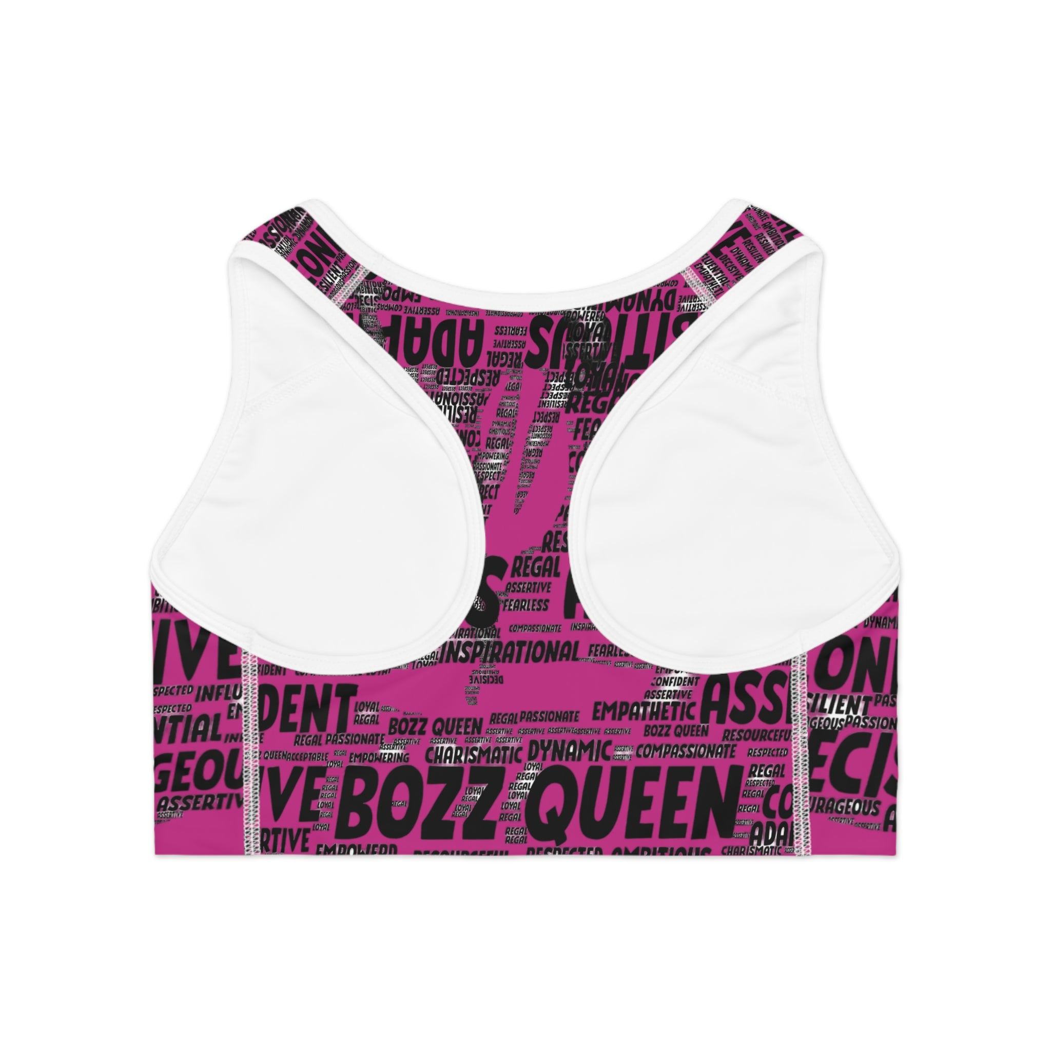 Empowering Sports Bra - Bozz Queen Origin Collection | Pink & Black