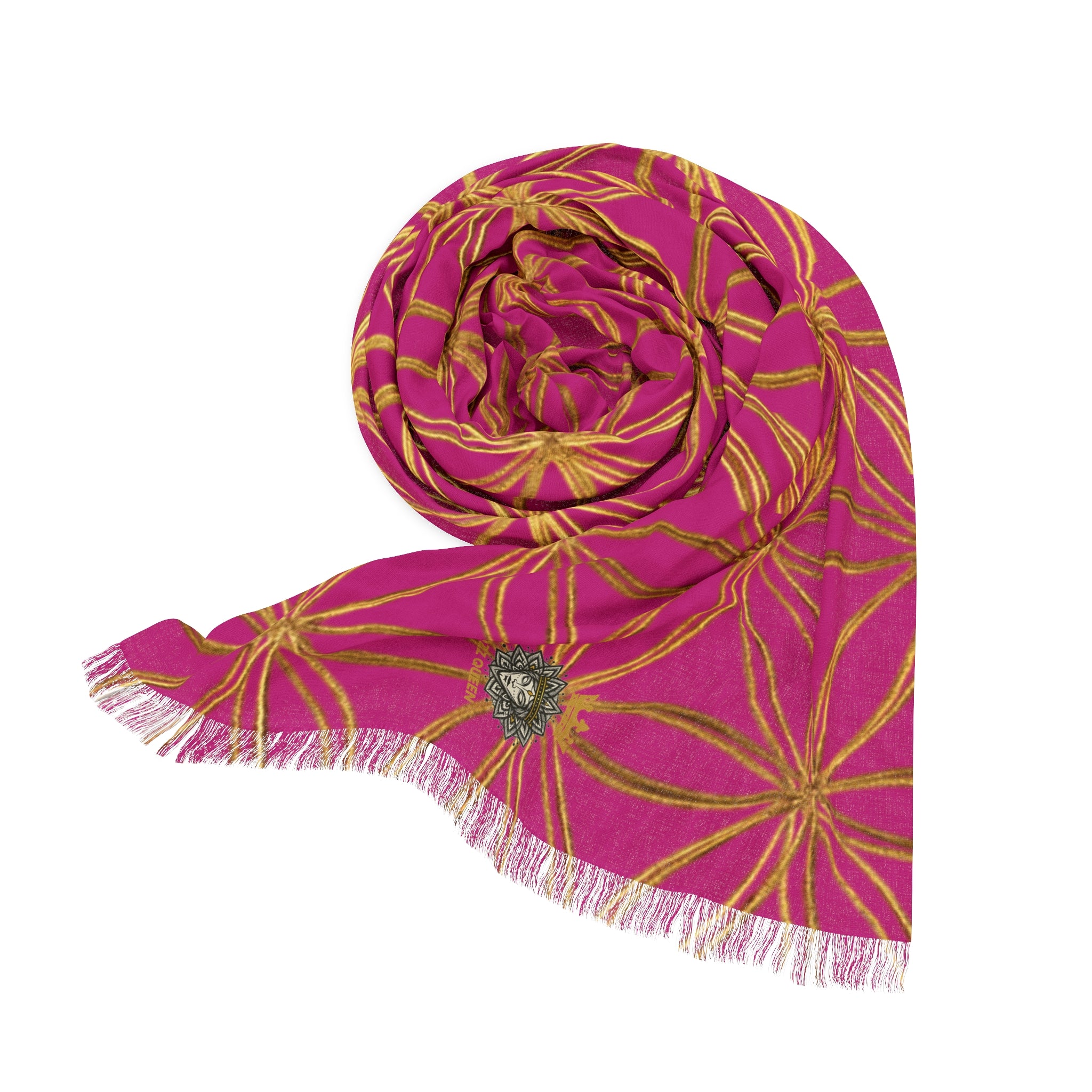 Flower of Life Scarf - Pink & Gold Geometric Pattern | Bozz Queen