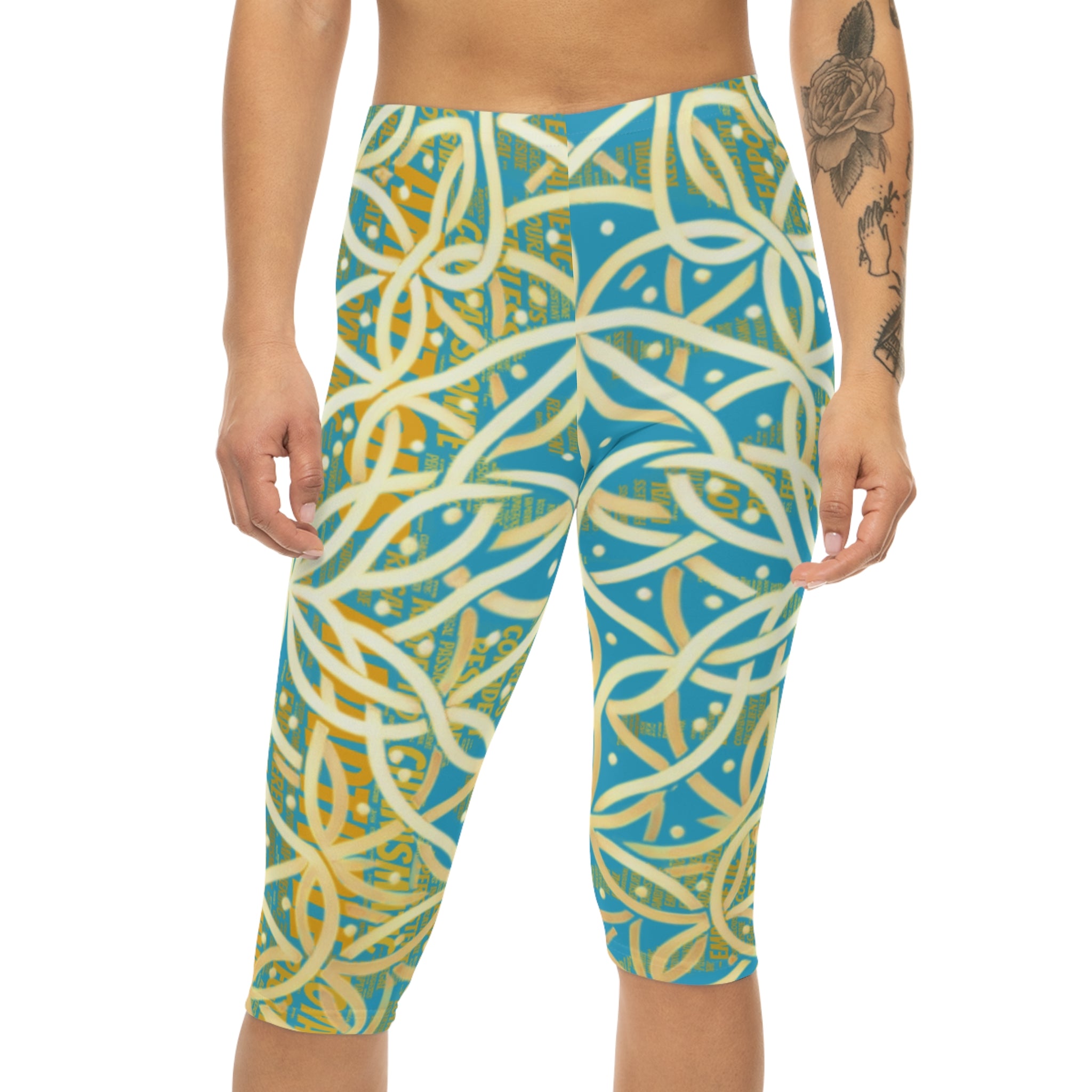 Turquoise Chic Women's Capri Leggings - Stylish Yoga Pants & Activewear
