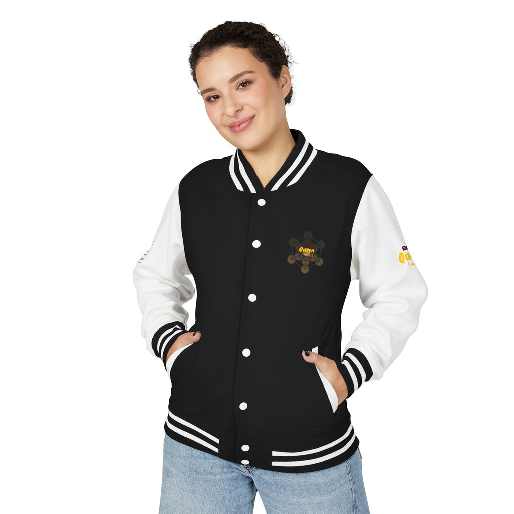 Bozz Queen Crown Design Letterman Jacket - Unisex Heavyweight Varsity Jacket