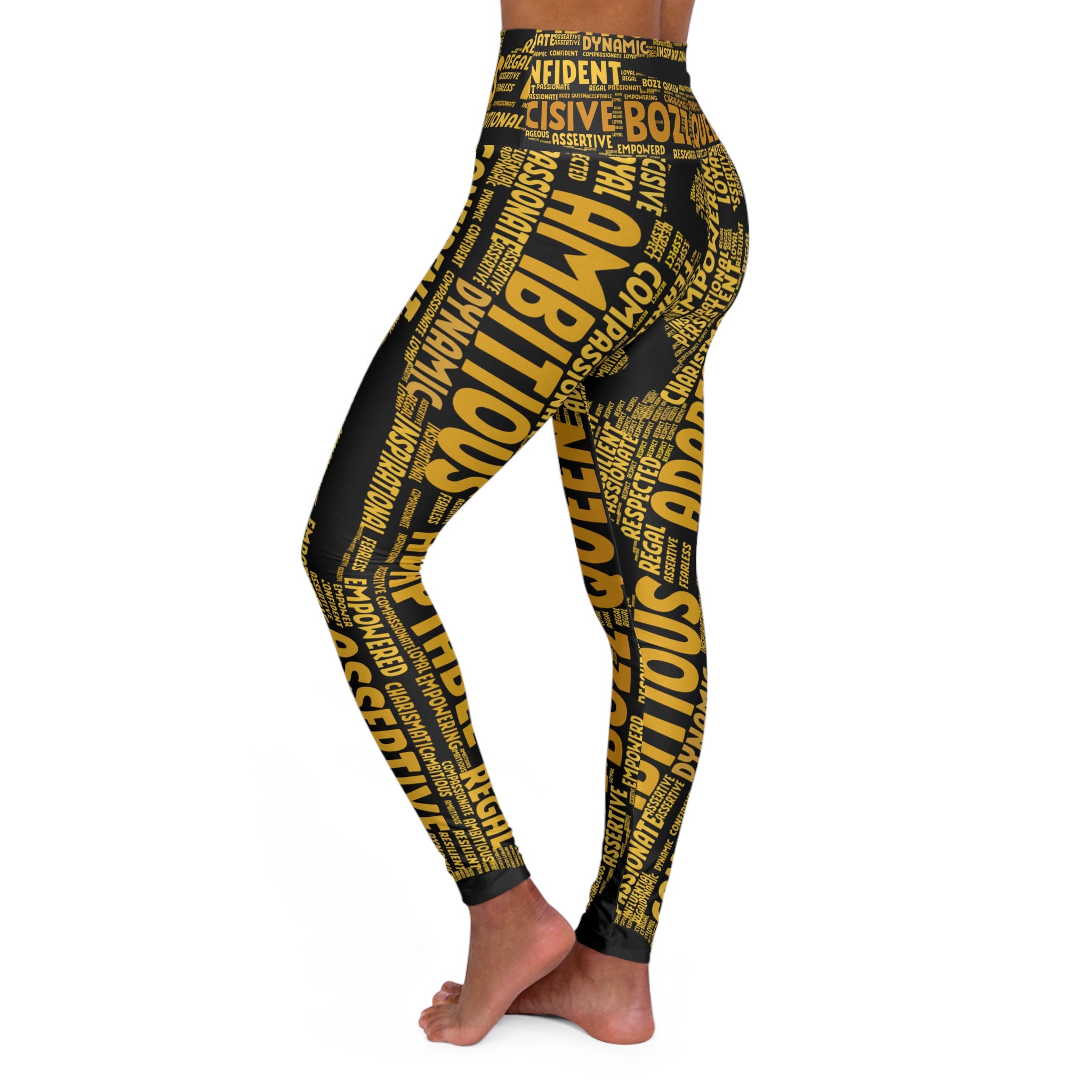Empowering High Waisted Yoga Leggings - Motivational Activewear for Self-Love & Fitness