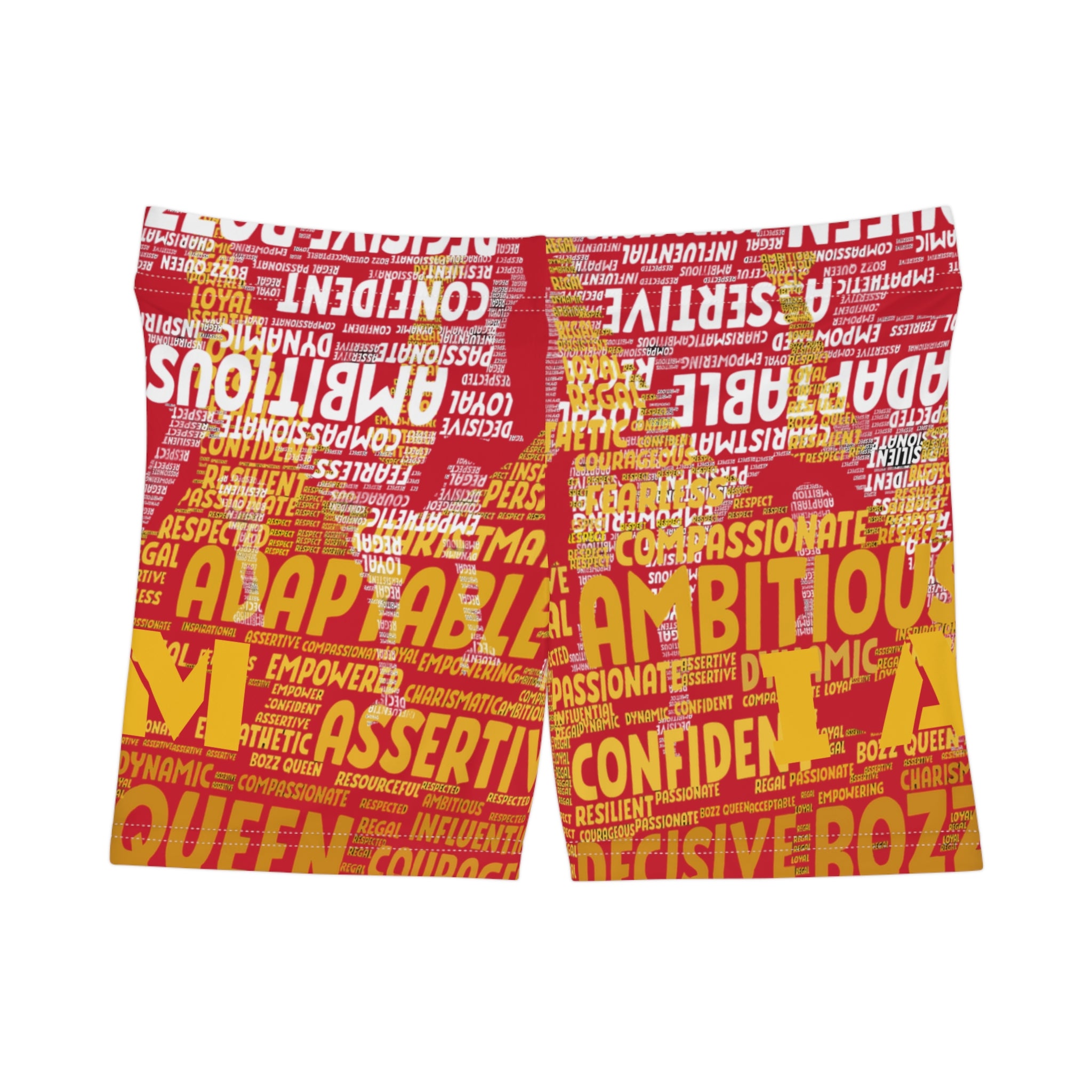 Red I AM Series Women's Empowerment Shorts - Motivational Activewear