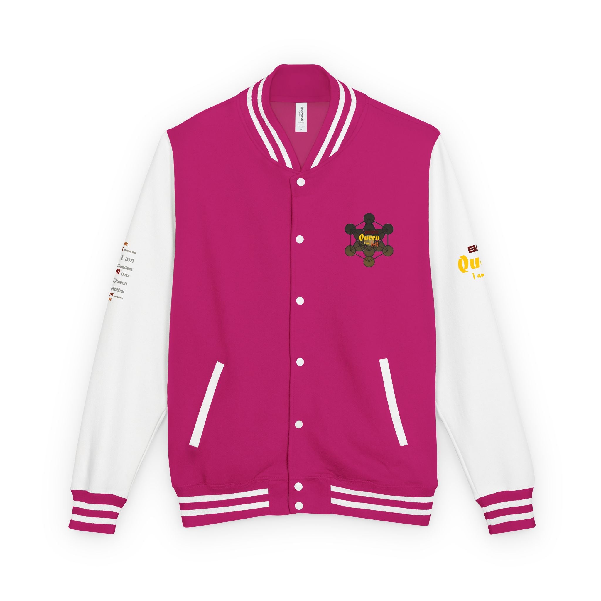 Bozz Queen Crown Design Letterman Jacket - Unisex Heavyweight Varsity Jacket