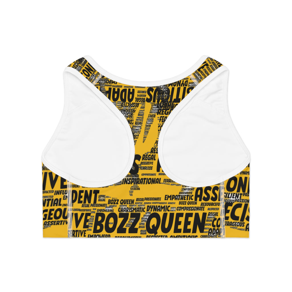 Empowering Sports Bra - Bozz Queen Origin Collection | Yellow & Black