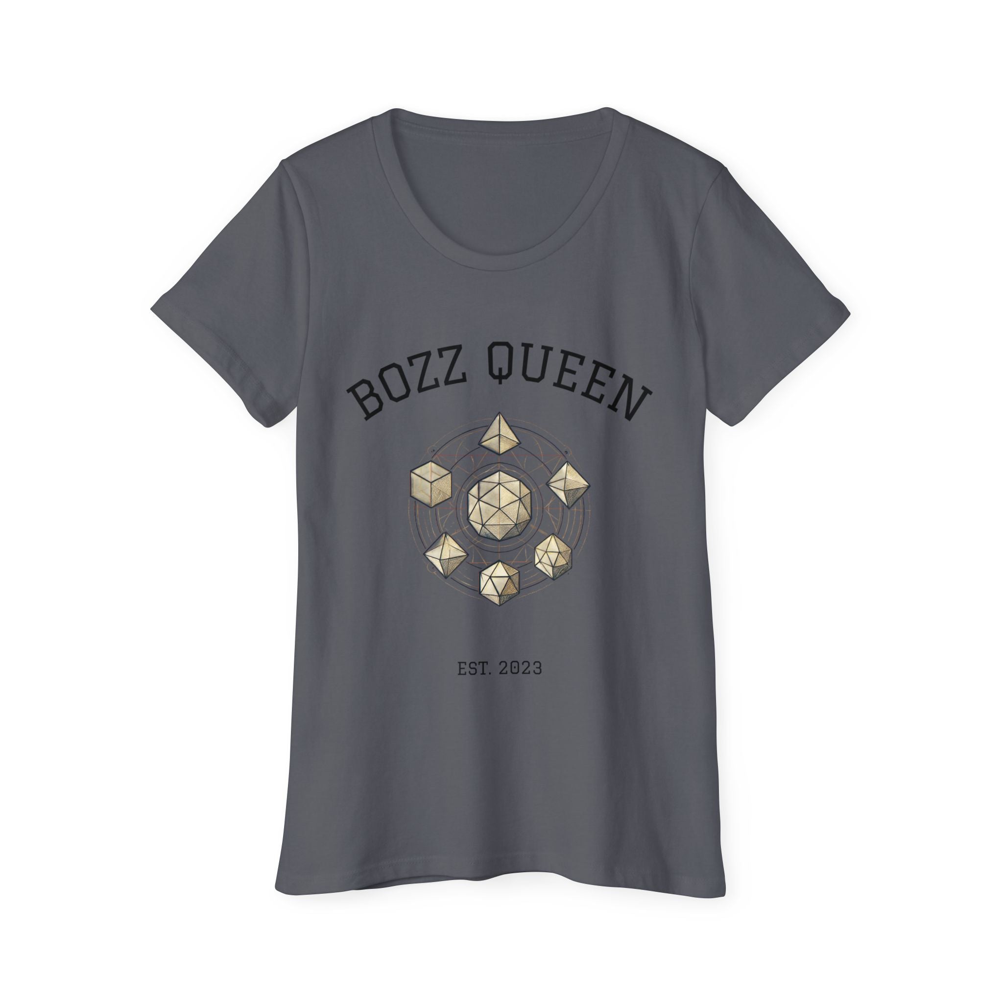 Bozz Queen Platonic Solids Sacred Geometry T-Shirt - Women's Organic Cotton Tee