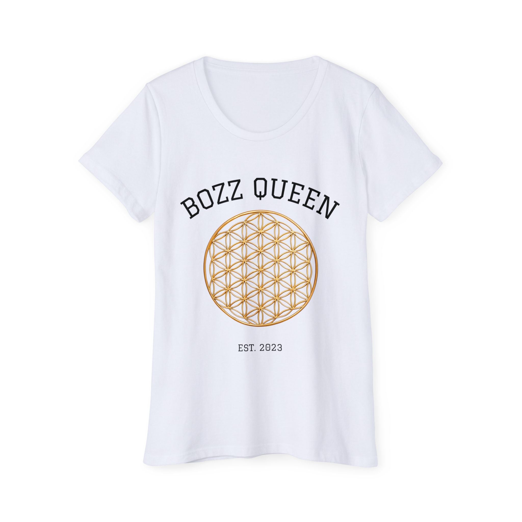 Bozz Queen Flower of Life Sacred Geometry T-Shirt - Women's Organic Cotton Tee