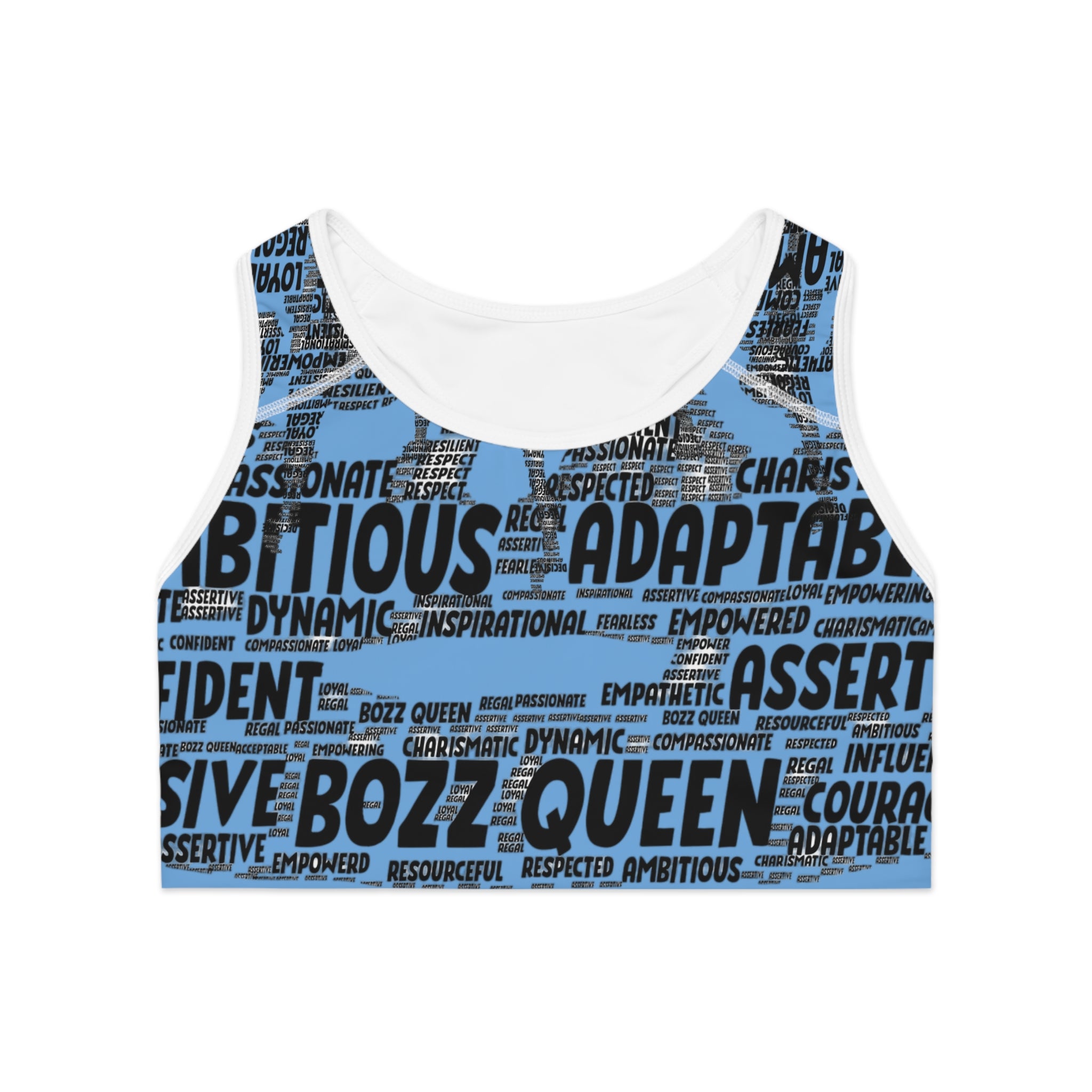 Empowering Sports Bra - Bozz Queen Origin Collection | Light Pink & Black