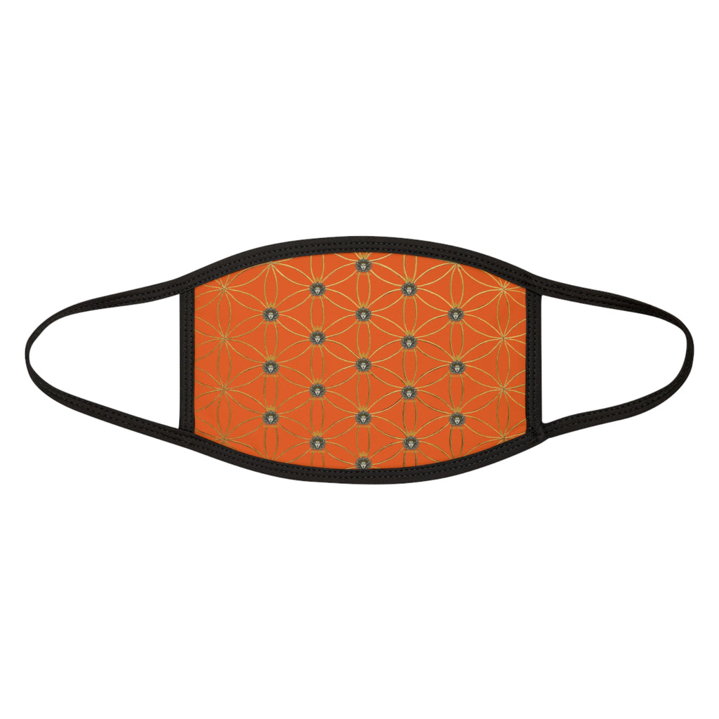 Bozz Queen Flower of Life Face Mask - Orange & Gold Stylish Breathable Cloth Mask