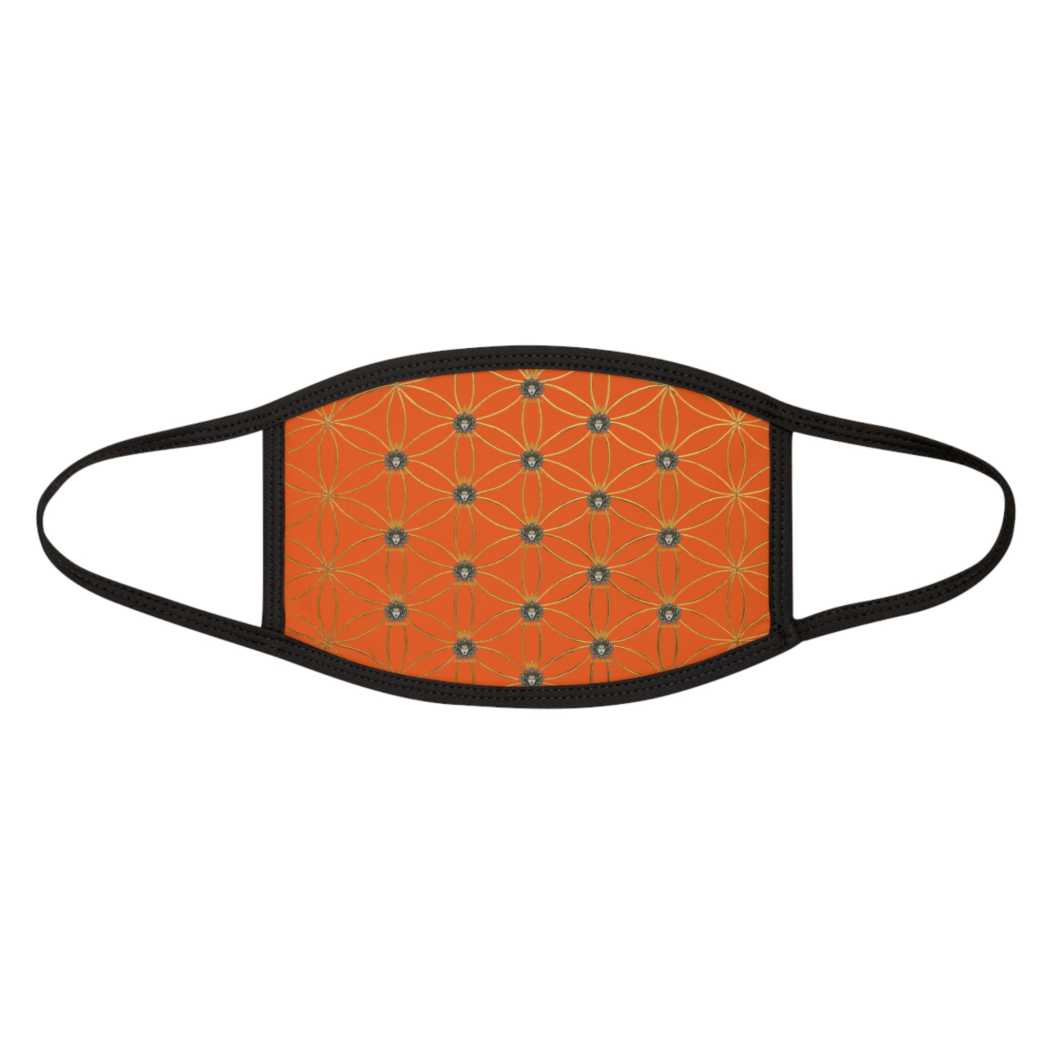 Bozz Queen Flower of Life Face Mask - Orange & Gold Stylish Breathable Cloth Mask