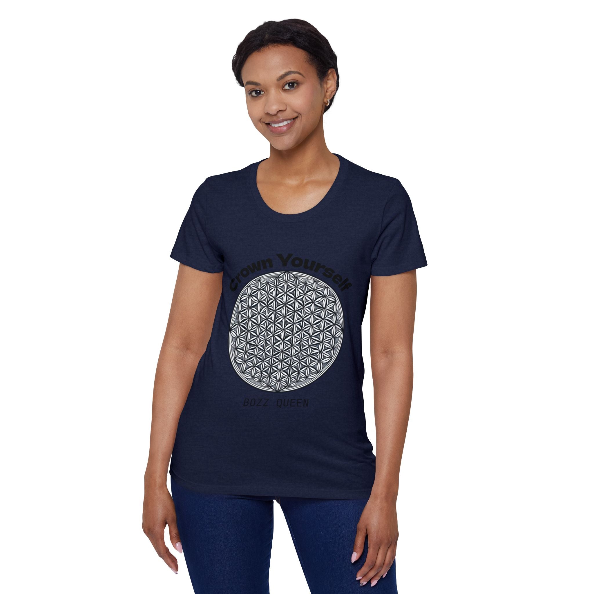Bozz Queen Crown Yourself Sacred Geometry Goddess T-Shirt - Women's Organic Tee