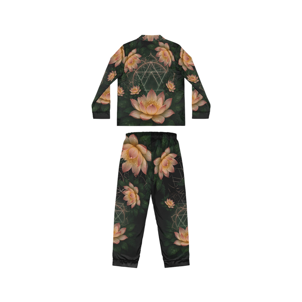 Heart Chakra Women's Satin Pajamas Set - Luxurious AOP Sleepwear Gift