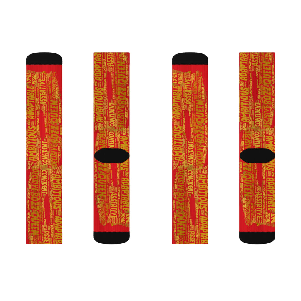 Red Bold Statement Socks | Inspirational Gift, Trendy Accessories, Positive Affirmations, Unique Fashion, Motivational Wear
