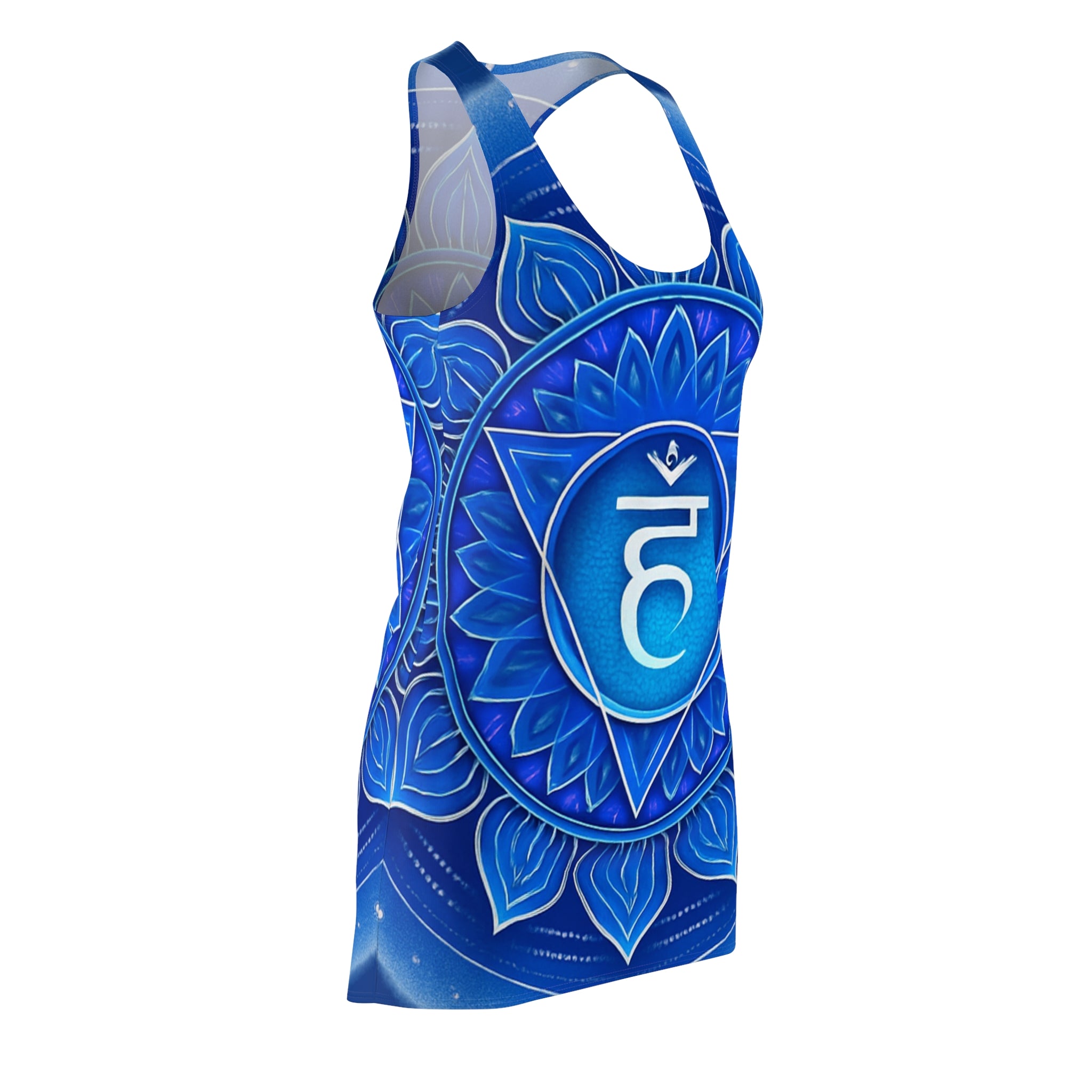 Blue Chakra Flow Racerback Dress - Throat Energy (Vishuddha) Wellness Wear
