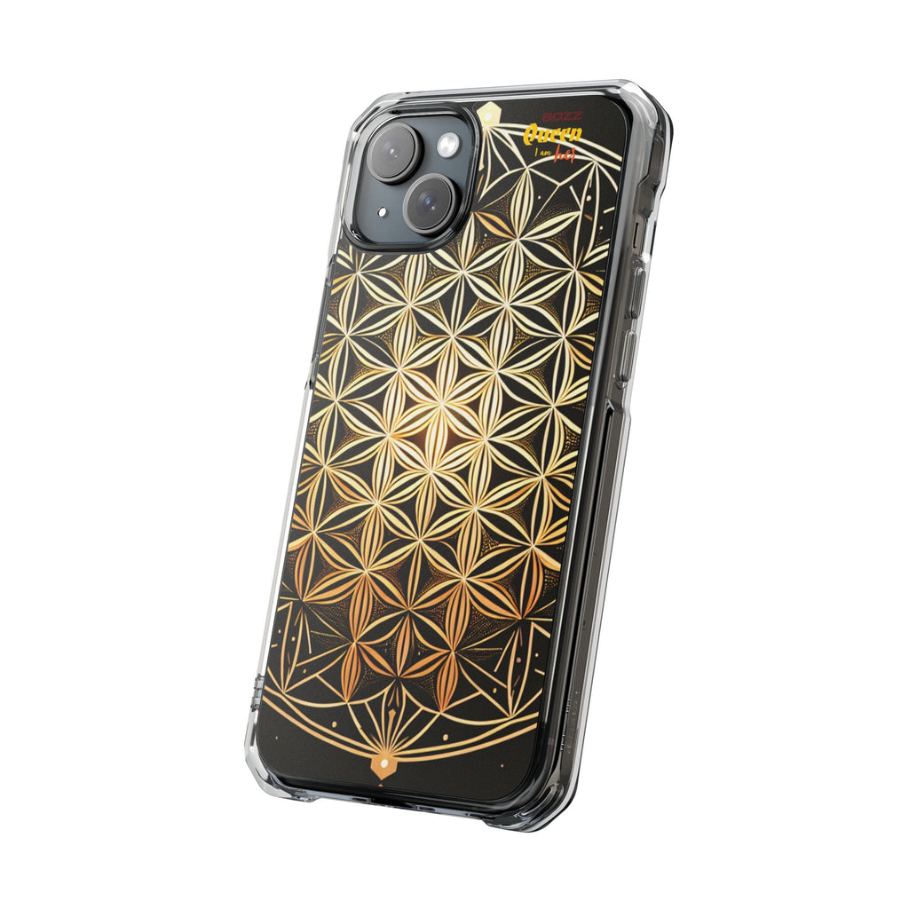 Flower of Life Magnetic Clear Case, Personalized Phone Case, Protective Impact Case, Gift for Him or Her, Boho Phone Accessories
