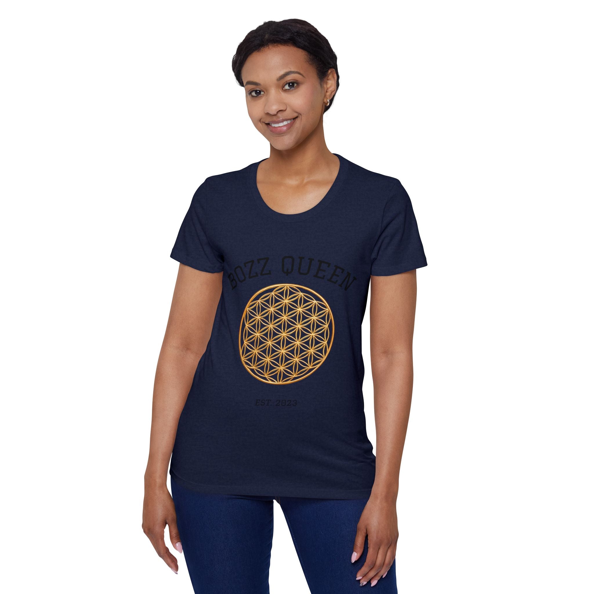 Bozz Queen Flower of Life Sacred Geometry T-Shirt - Women's Organic Cotton Tee