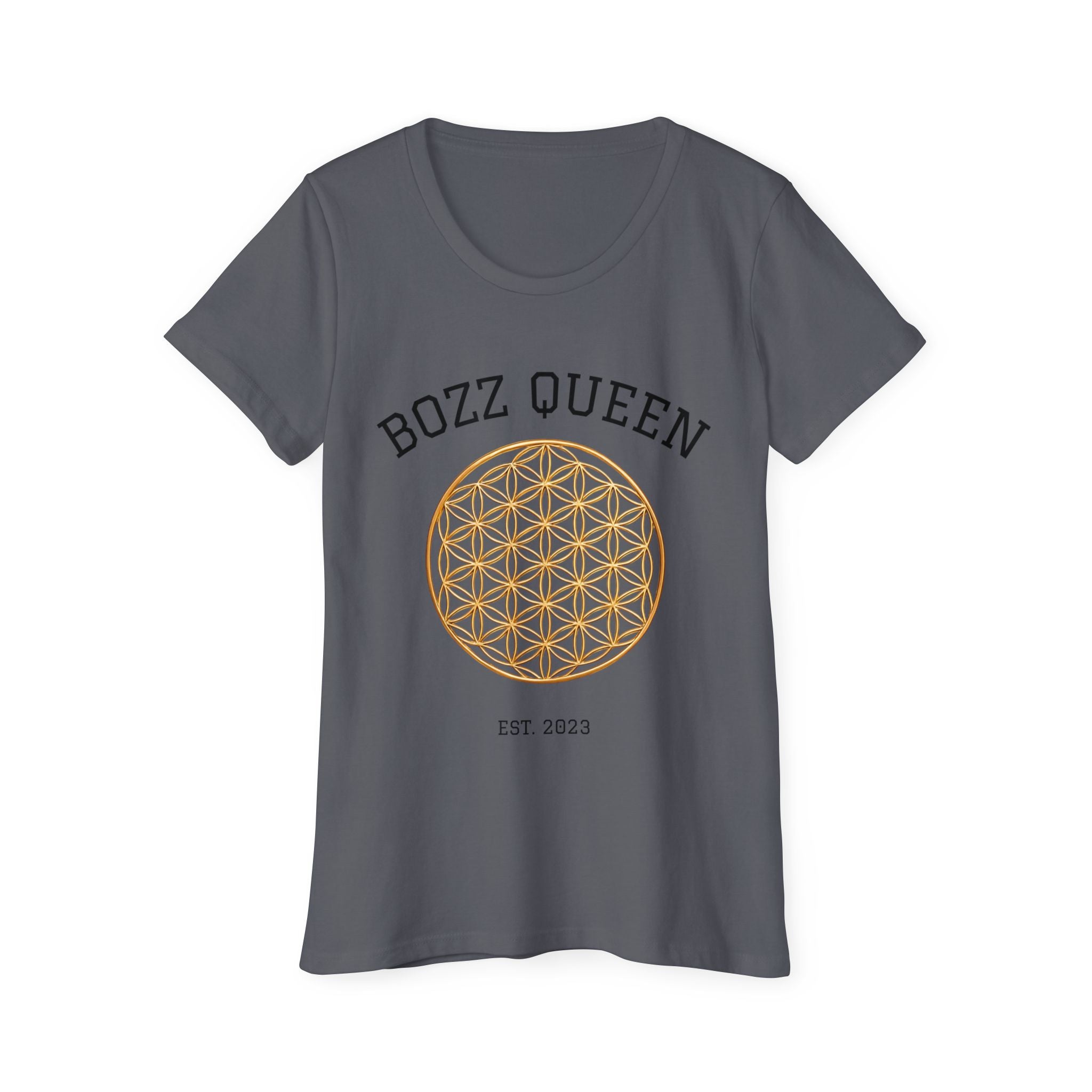 Bozz Queen Flower of Life Sacred Geometry T-Shirt - Women's Organic Cotton Tee