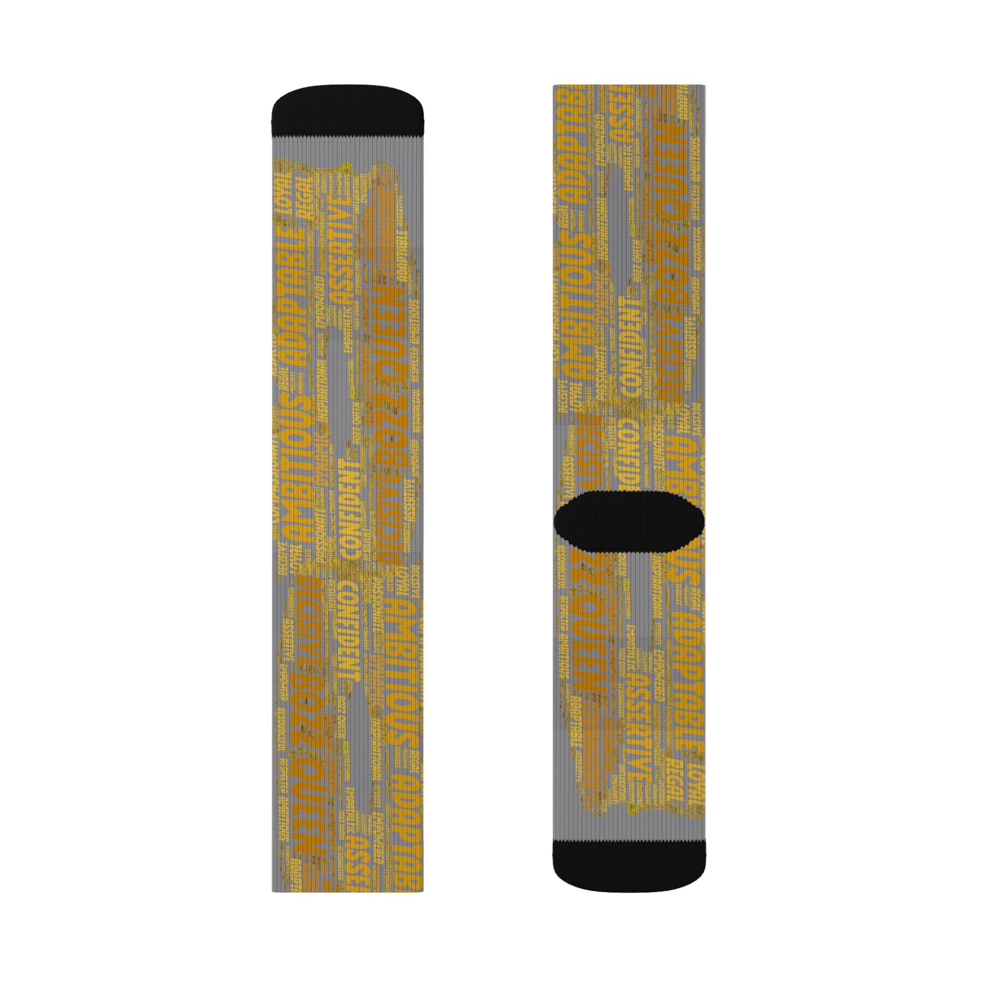 BOZZ QUEEN Grey Bold Statement Socks - Empowering Motivational Wear