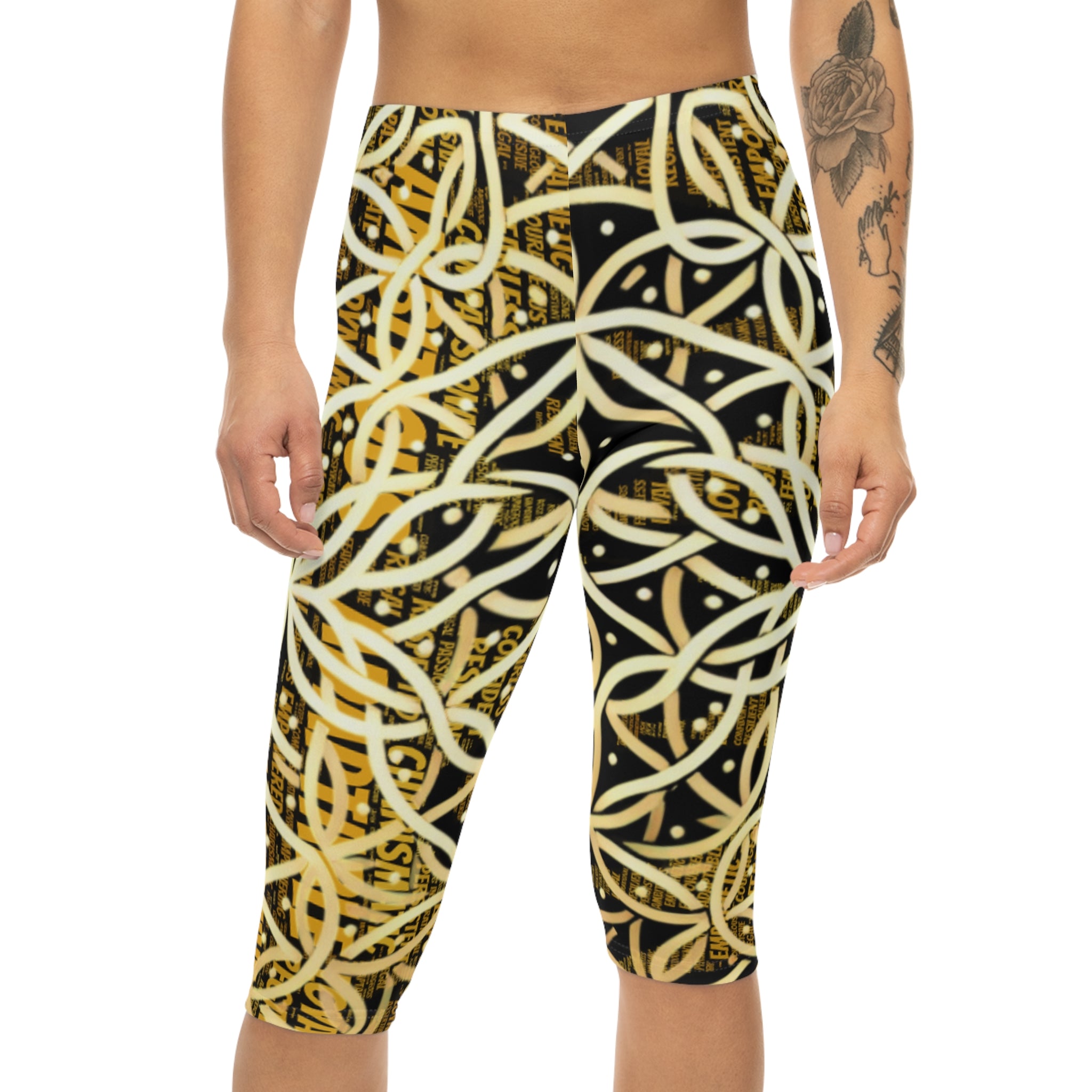 Black Chic Women's Capri Leggings - Premium Yoga Pants for Active Lifestyle