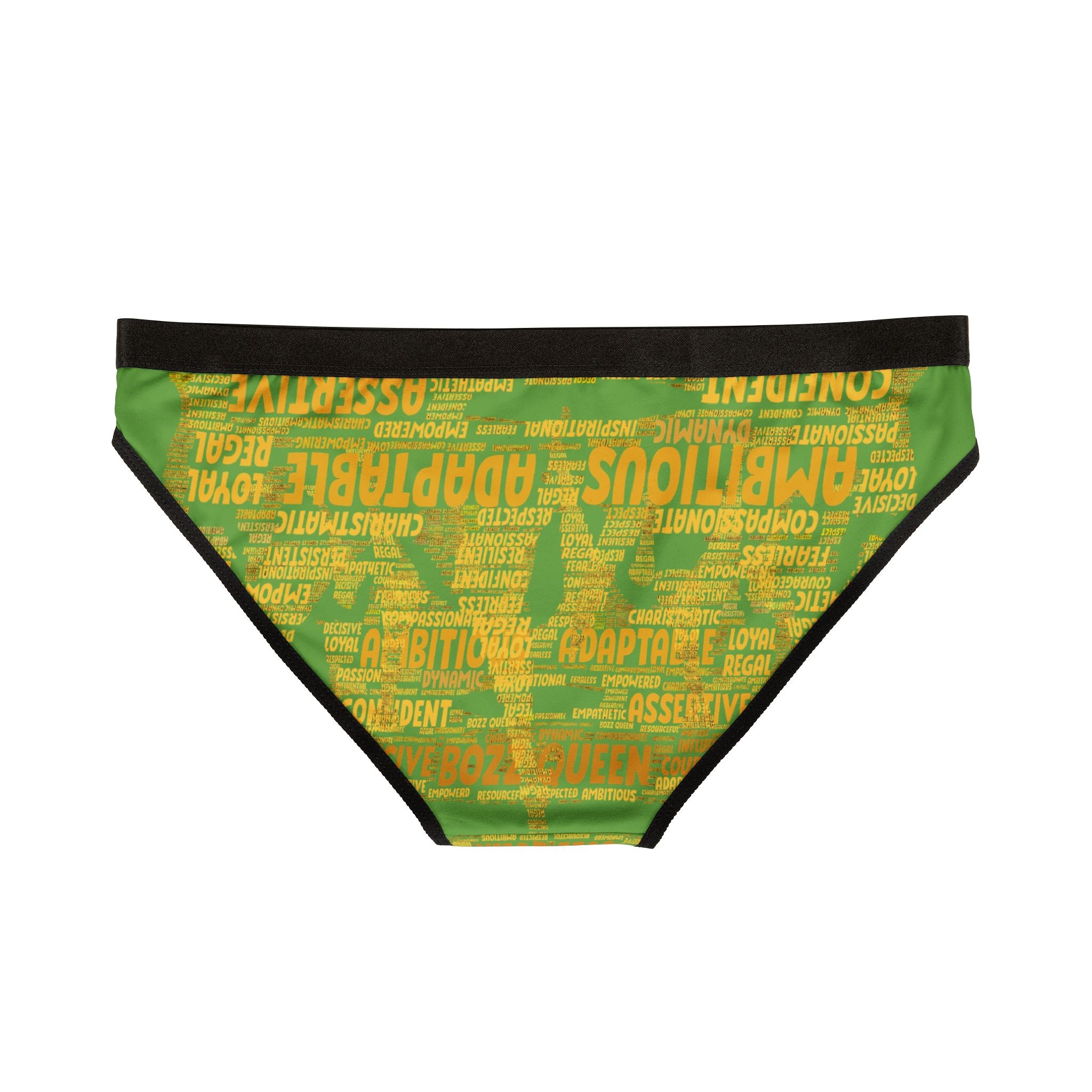 Women's Green Yellow Motivational Underwear - Bold Statement Lingerie