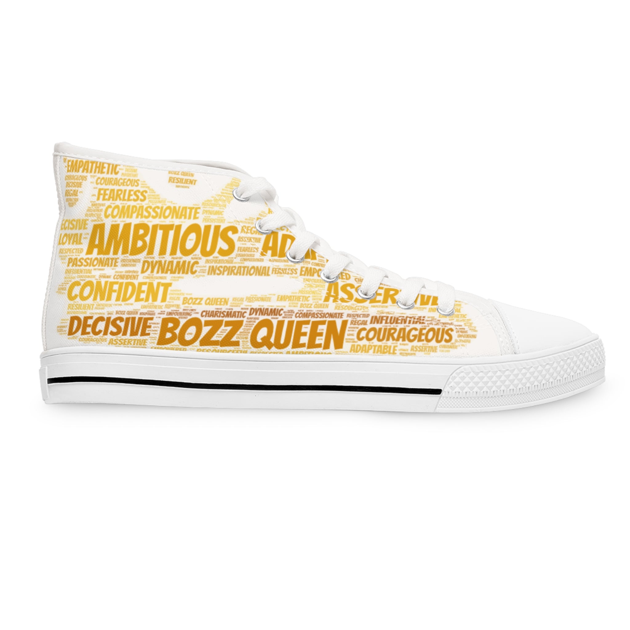 BOZZ QUEEN Empowerment High-Top Sneakers - Women's Fashion Sneakers for Confident Style