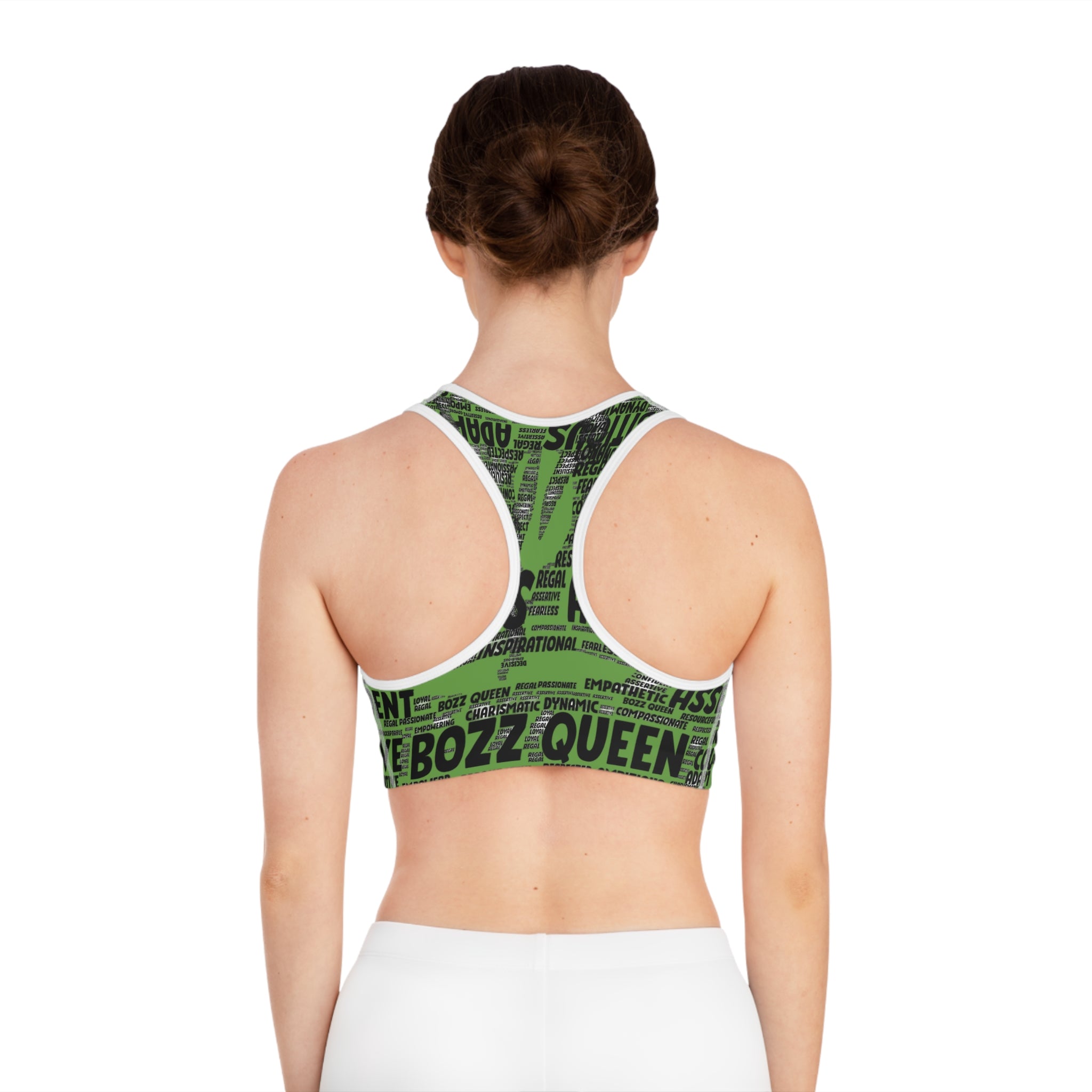 Empowering Sports Bra - Bozz Queen Origin Collection | Green & Black