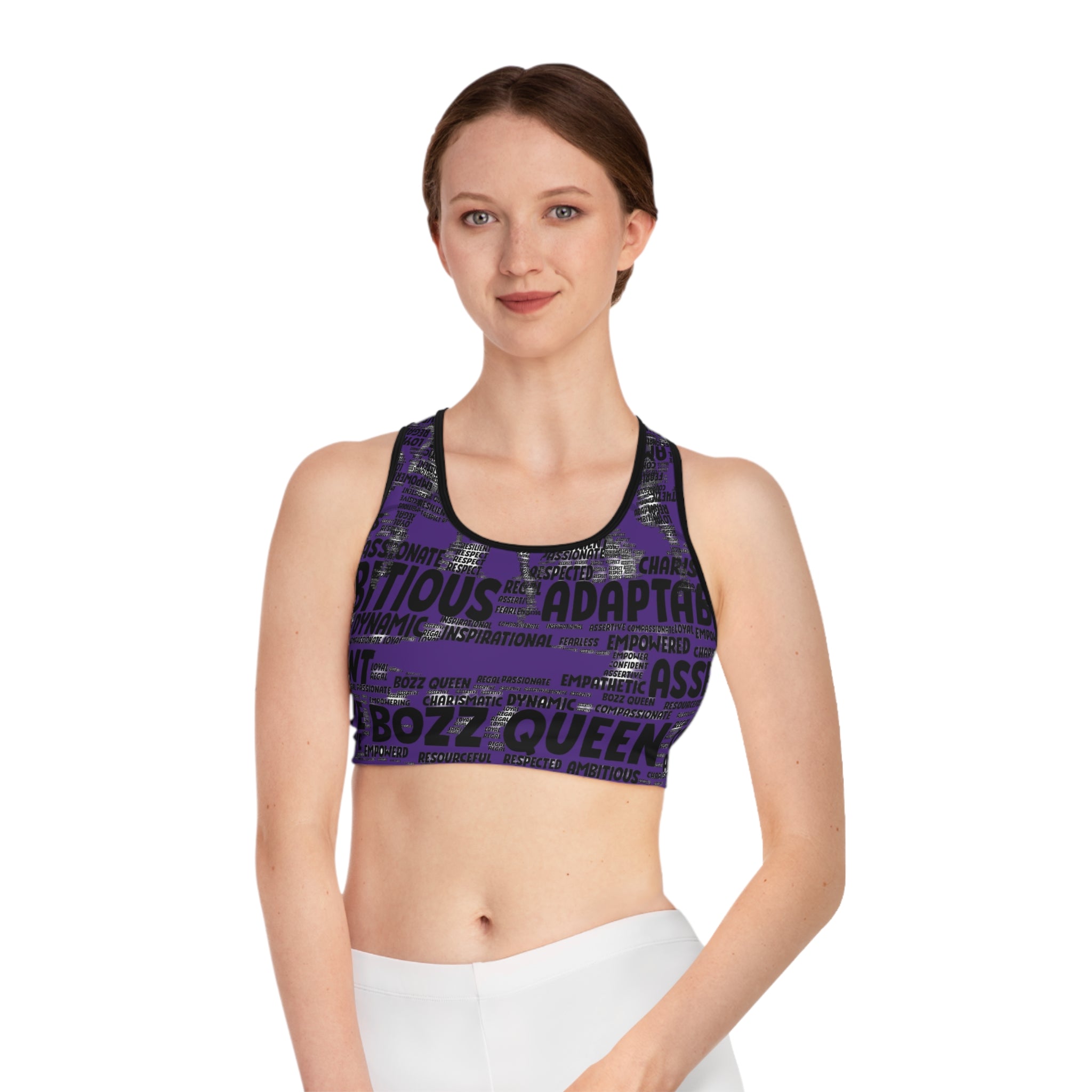 Empowering Sports Bra - Bozz Queen Origin Collection | Purple & Black