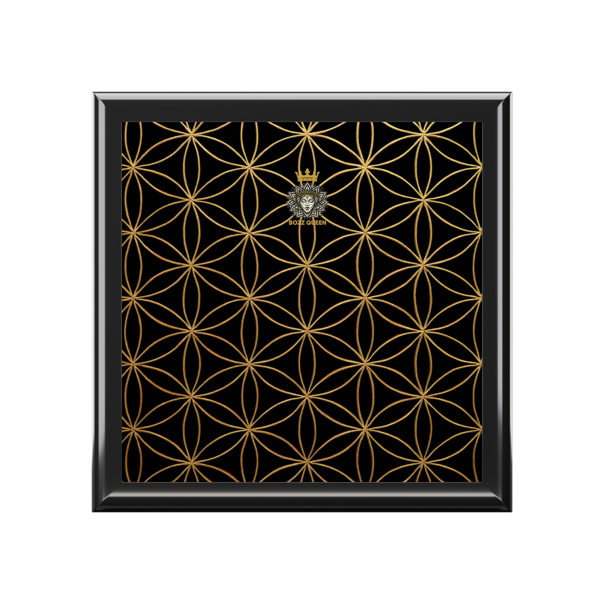 Flower of Life Jewelry Box - Black Elegant Keepsake Organizer