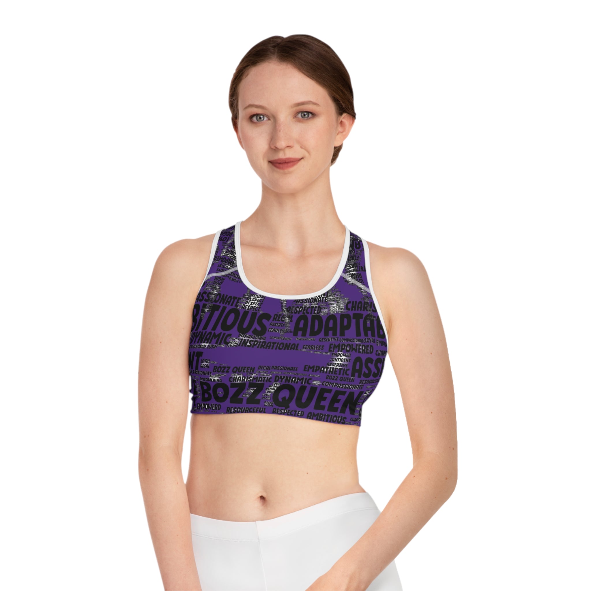 Empowering Sports Bra - Bozz Queen Origin Collection | Purple & Black