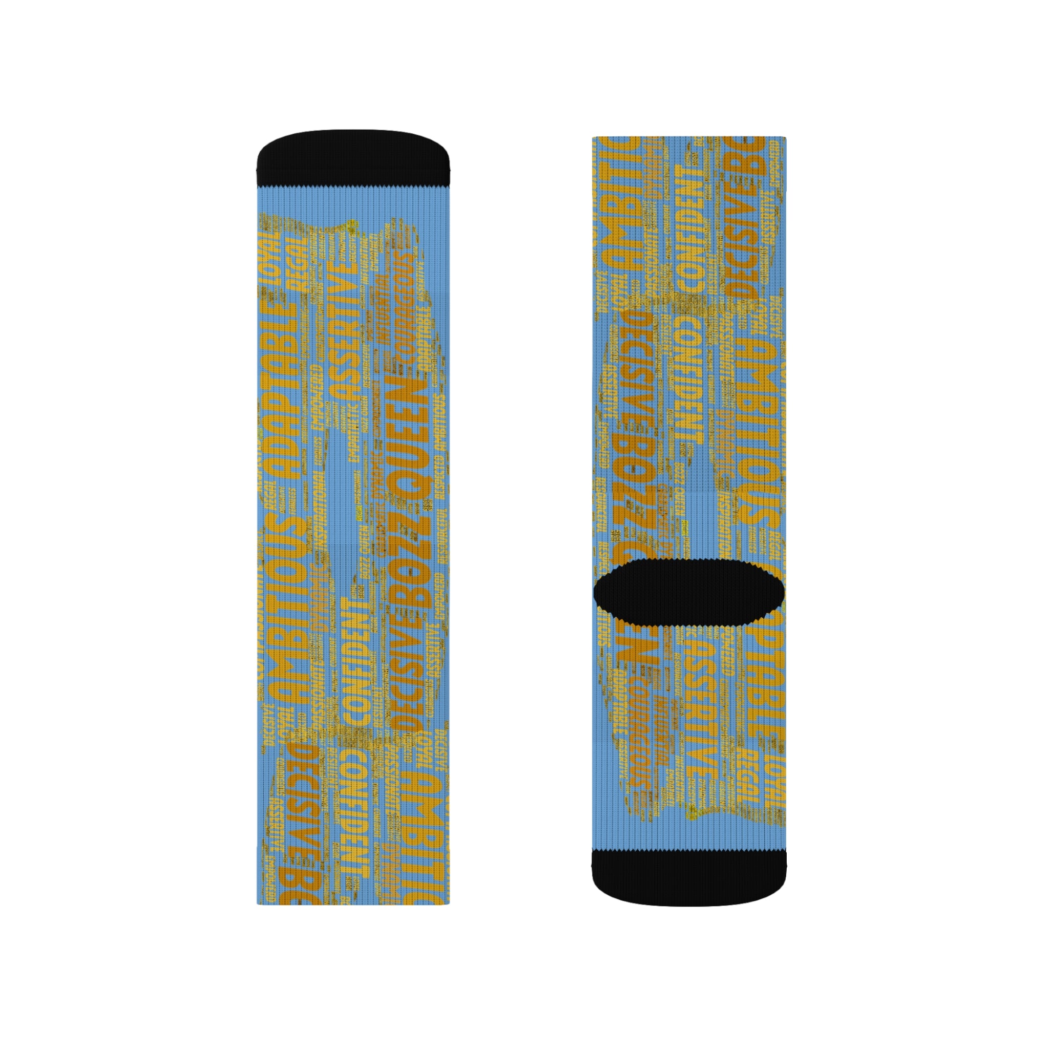 Light Blue Bold Statement Socks | Inspirational Gift, Trendy Accessories, Positive Affirmations, Unique Fashion, Motivational Wear
