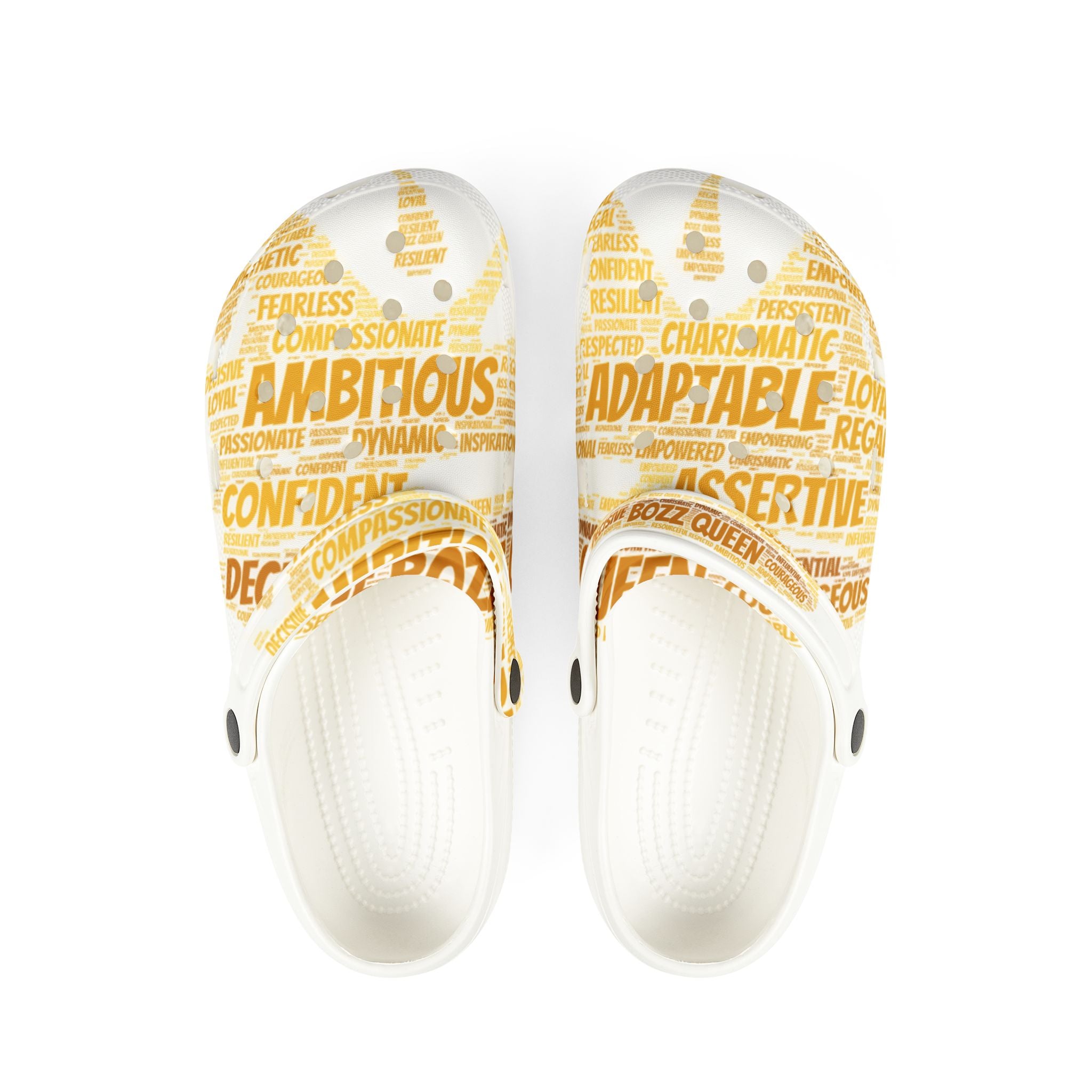 Bozz Queen Vibrant Foam Rubber Shoes - Inspirational Comfort Clogs, Motivational Summer Slip-Ons