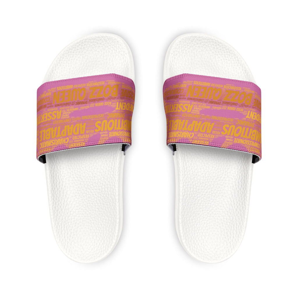 Bozz Queen Light Pink & Gold Women's Sandals - Removable Strap Beach Slides