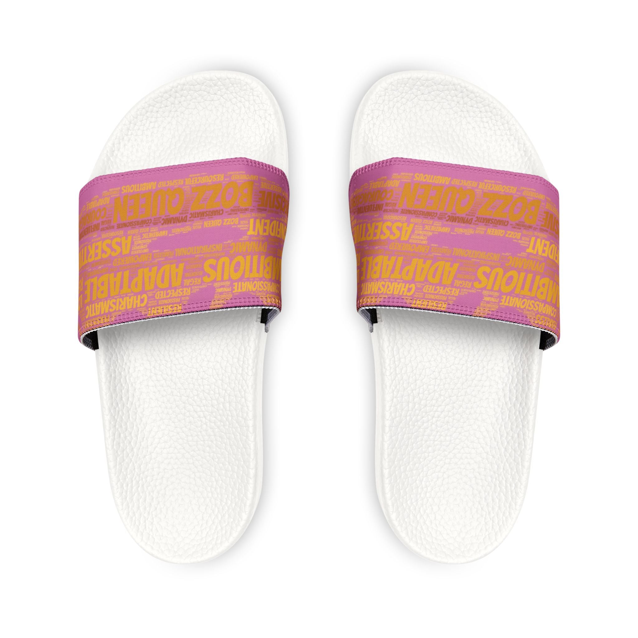 Bozz Queen Light Pink & Gold Women's Sandals - Removable Strap Beach Slides