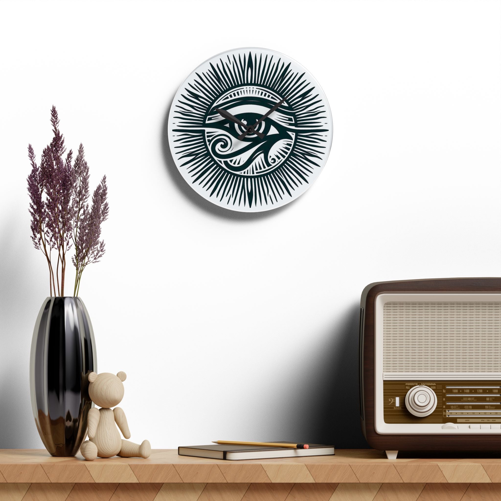 Eye of Ra Acrylic Wall Clock | Timeless Decor, Modern Home Accent, Unique Gift, Boho Wall Art, Egyptian Style