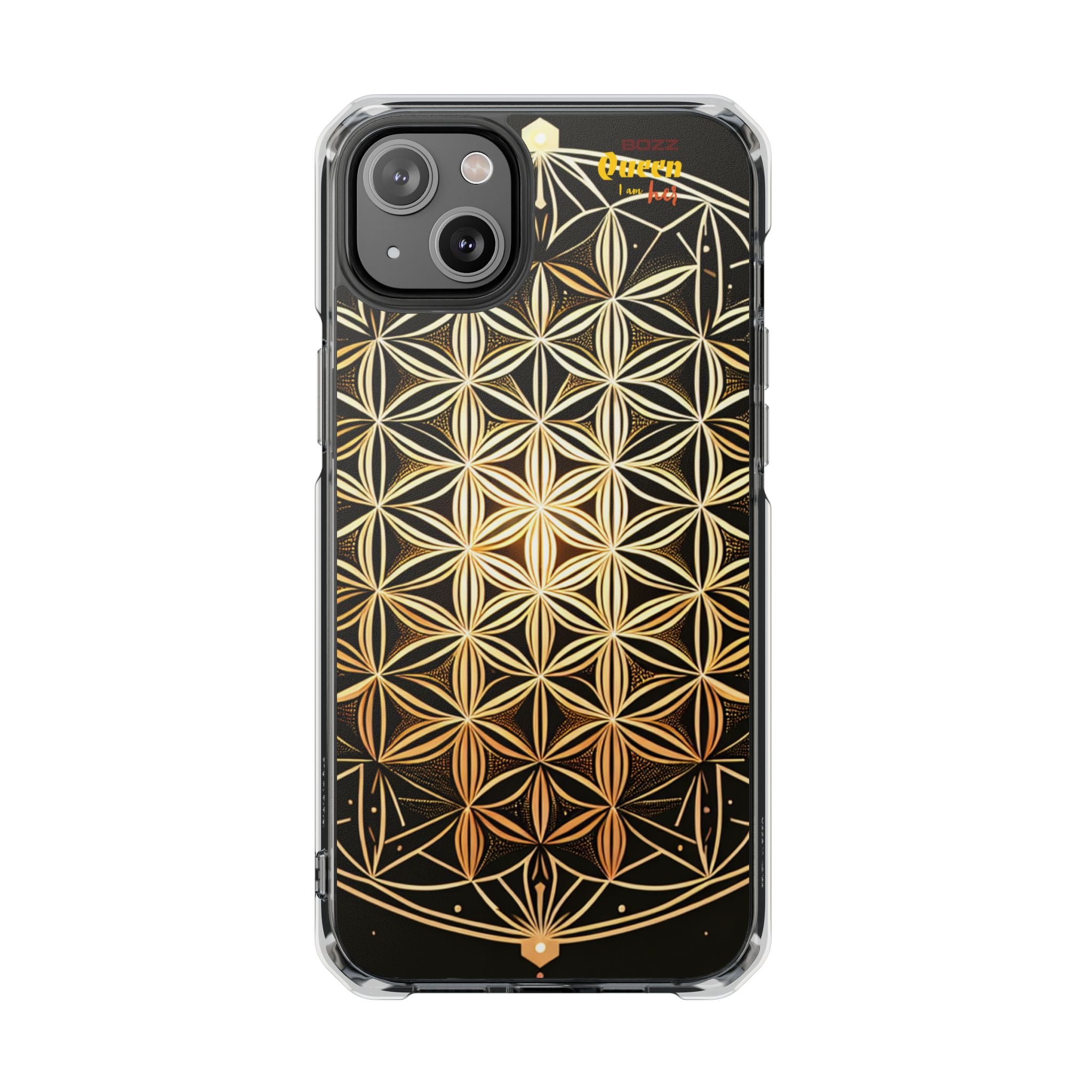 Flower of Life Magnetic Clear Case, Personalized Phone Case, Protective Impact Case, Gift for Him or Her, Boho Phone Accessories