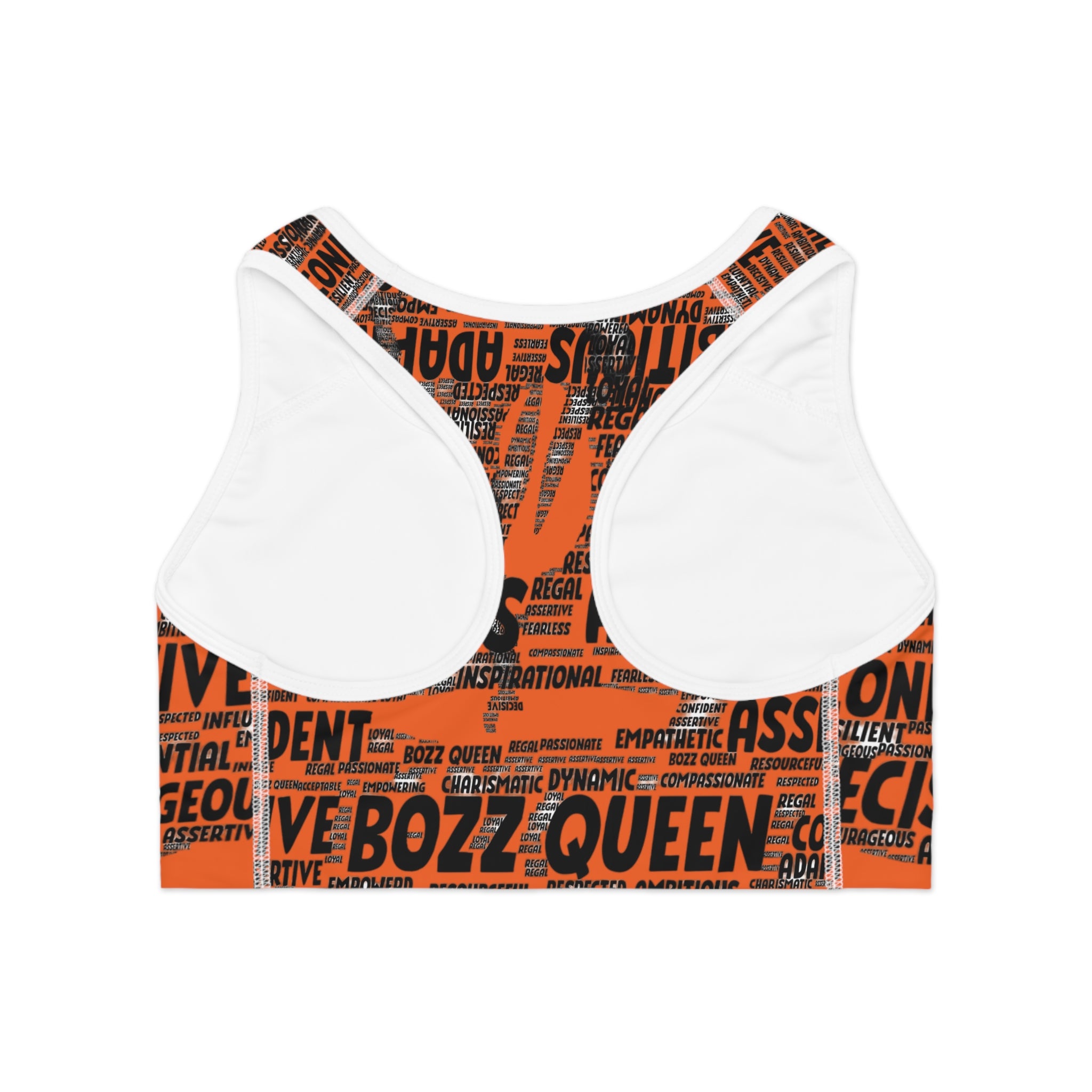 Empowering Sports Bra - Bozz Queen Origin Collection | Orange & Black