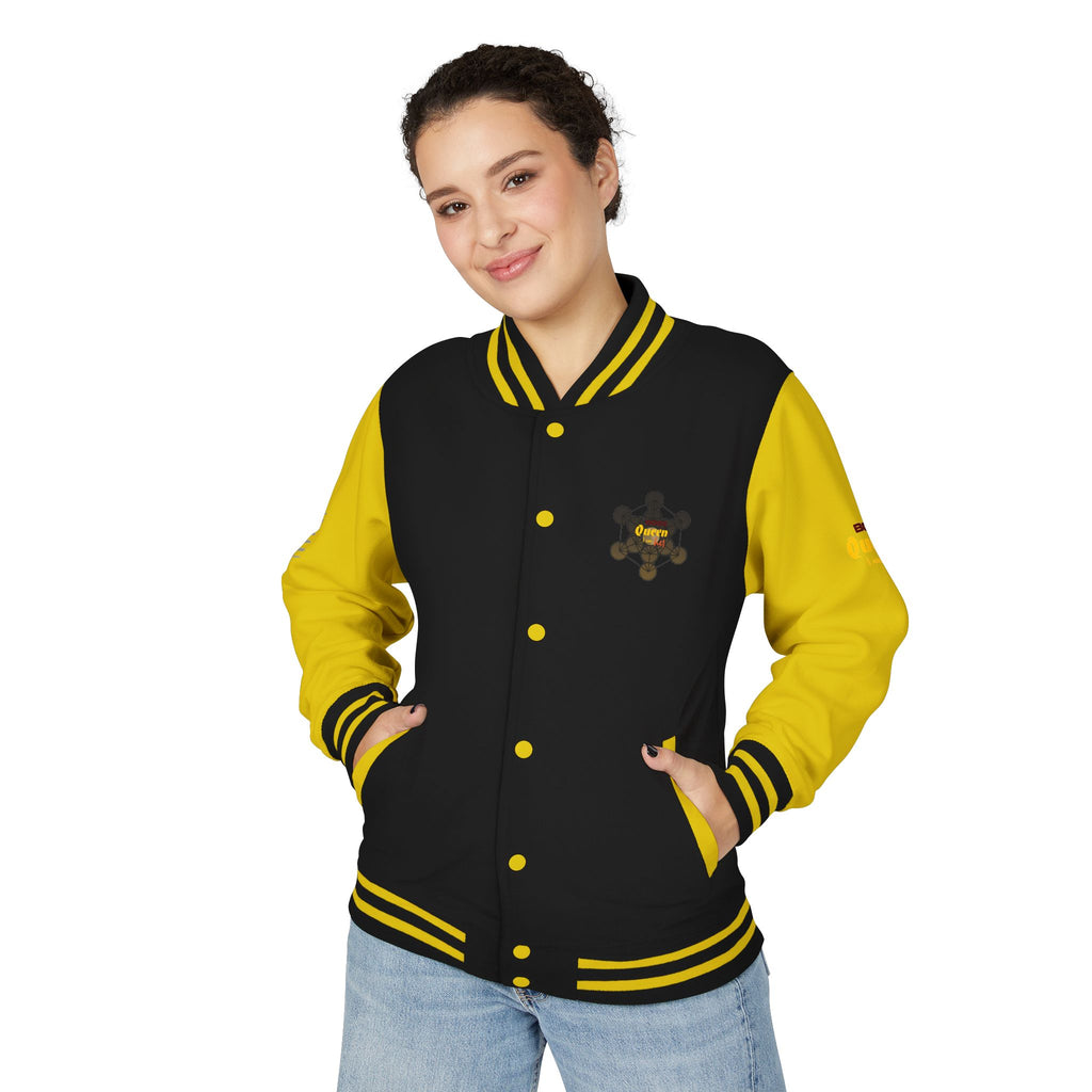Bozz Queen Crown Design Letterman Jacket - Unisex Heavyweight Varsity Jacket