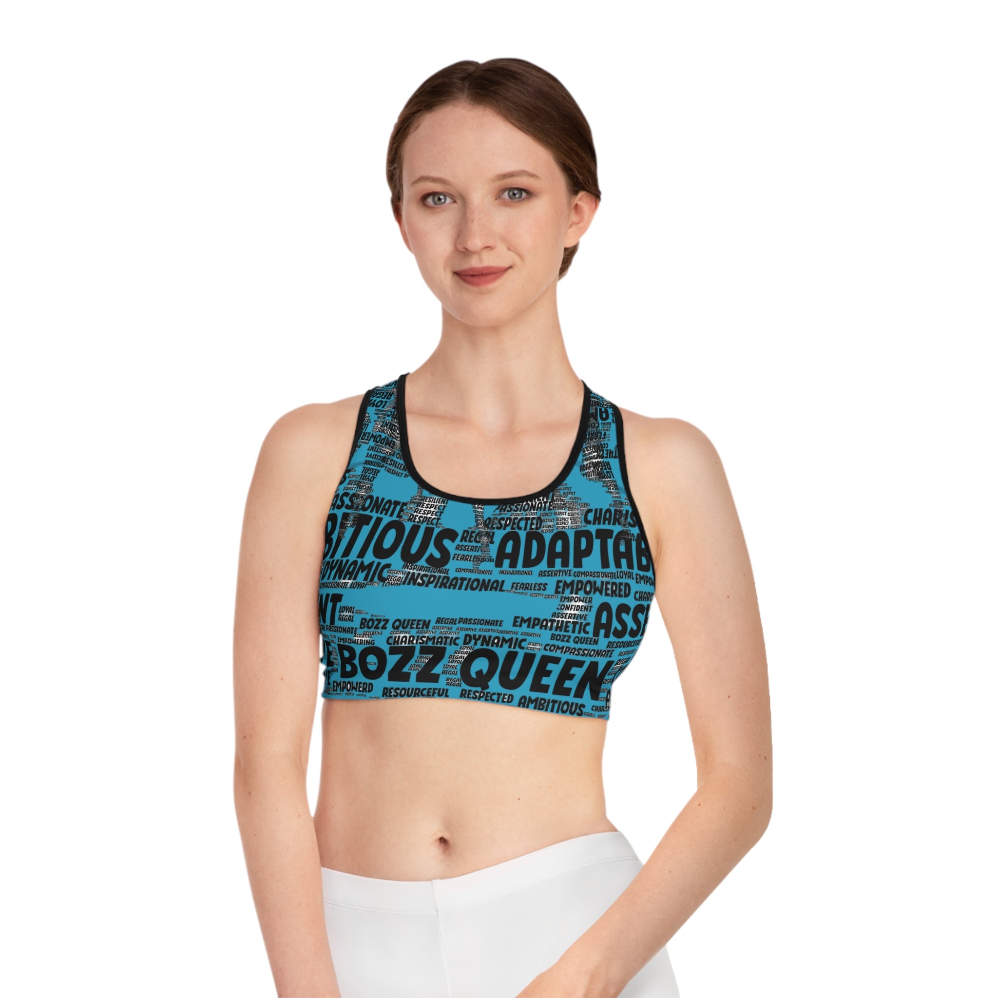 Empowering Sports Bra - Bozz Queen Origin Collection | Turquoise & Black