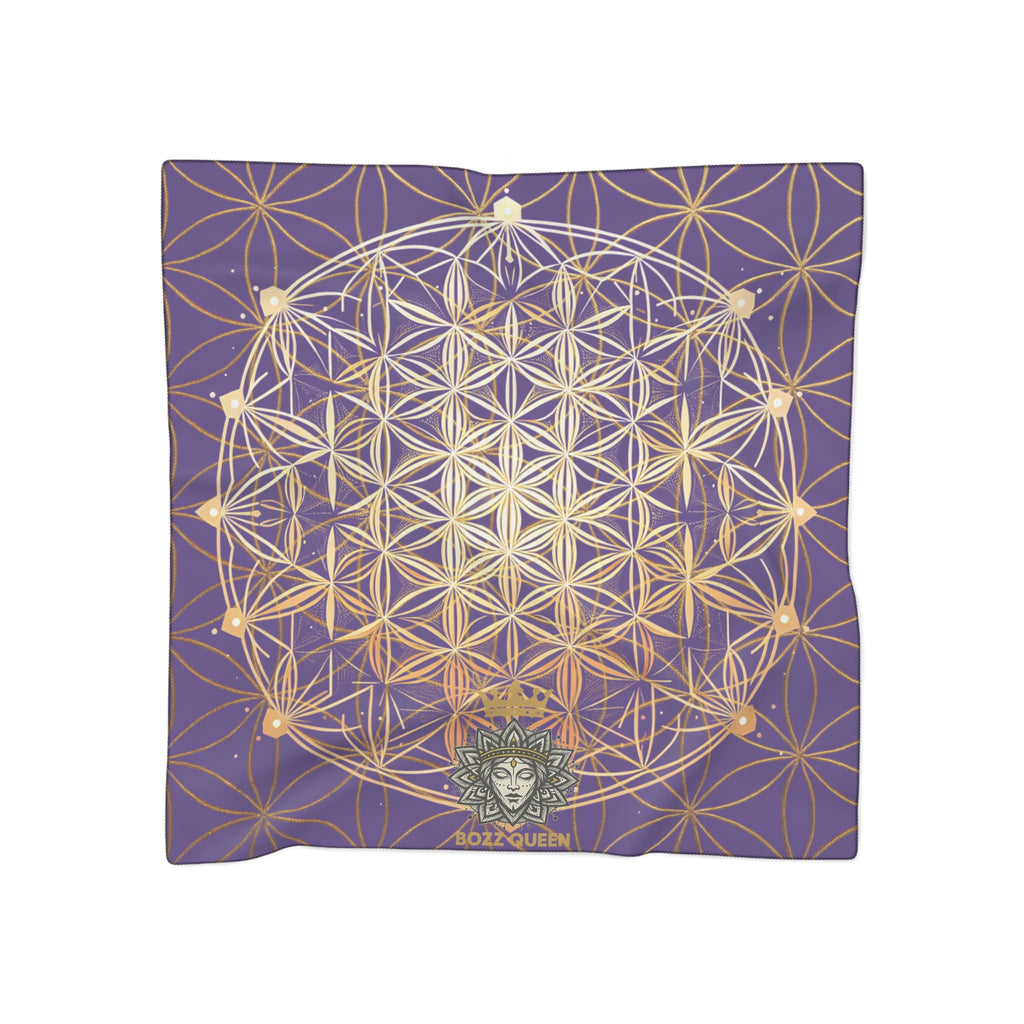 Flower of Life Purple Scarf - Sacred Geometry Spiritual Accessory