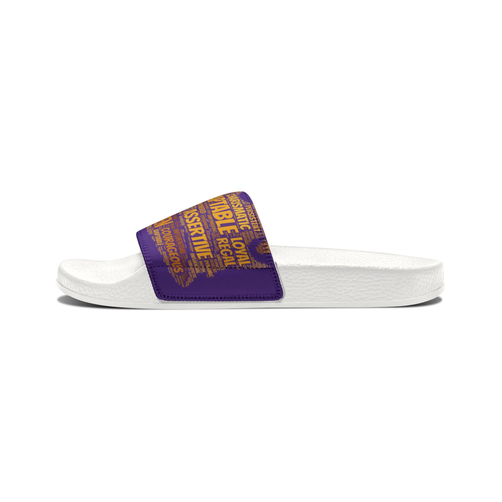 Bozz Queen Purple & Gold Women's Sandals - Removable Strap Beach Slides