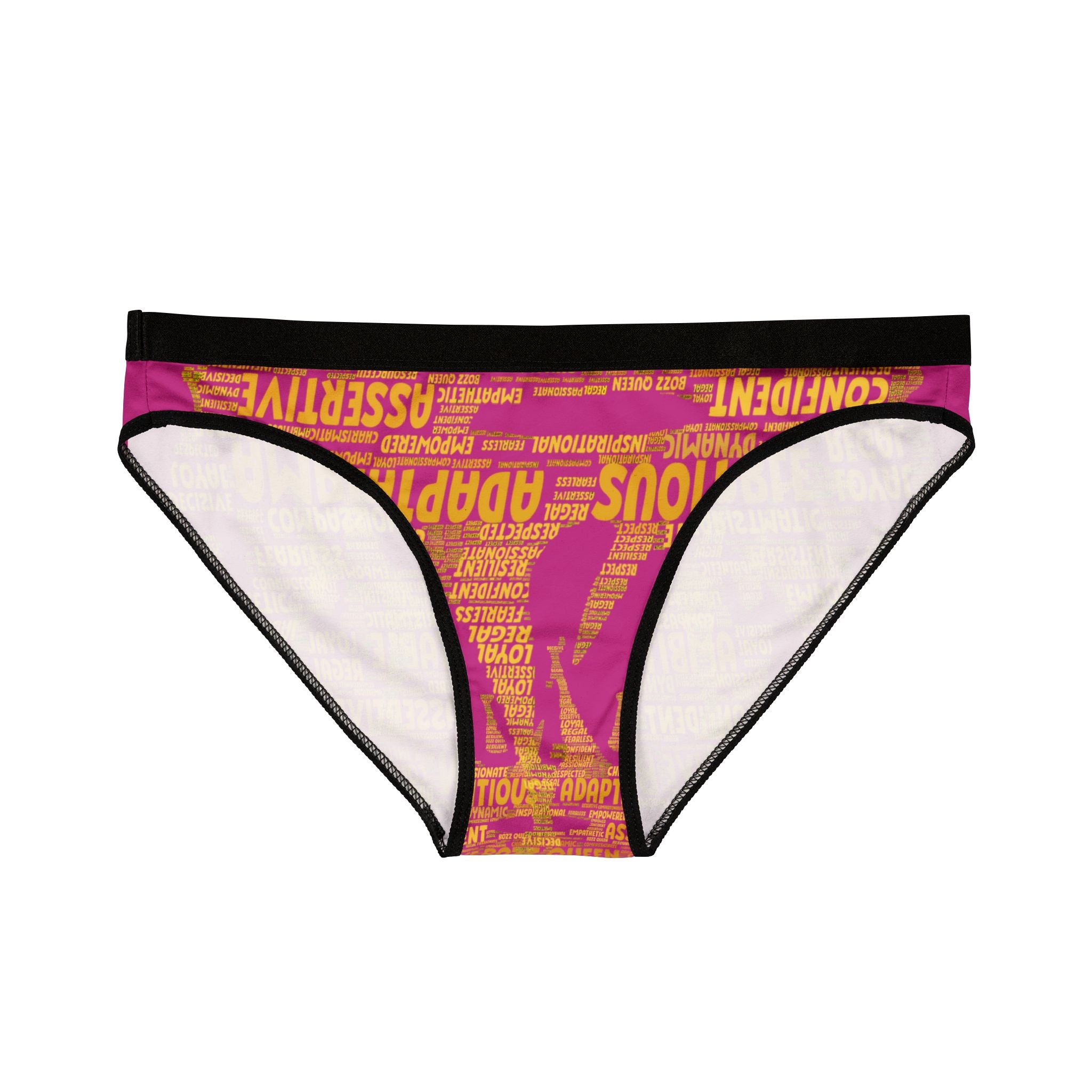 Women's Pink Yellow Motivational Underwear - Ambitious Statement Lingerie