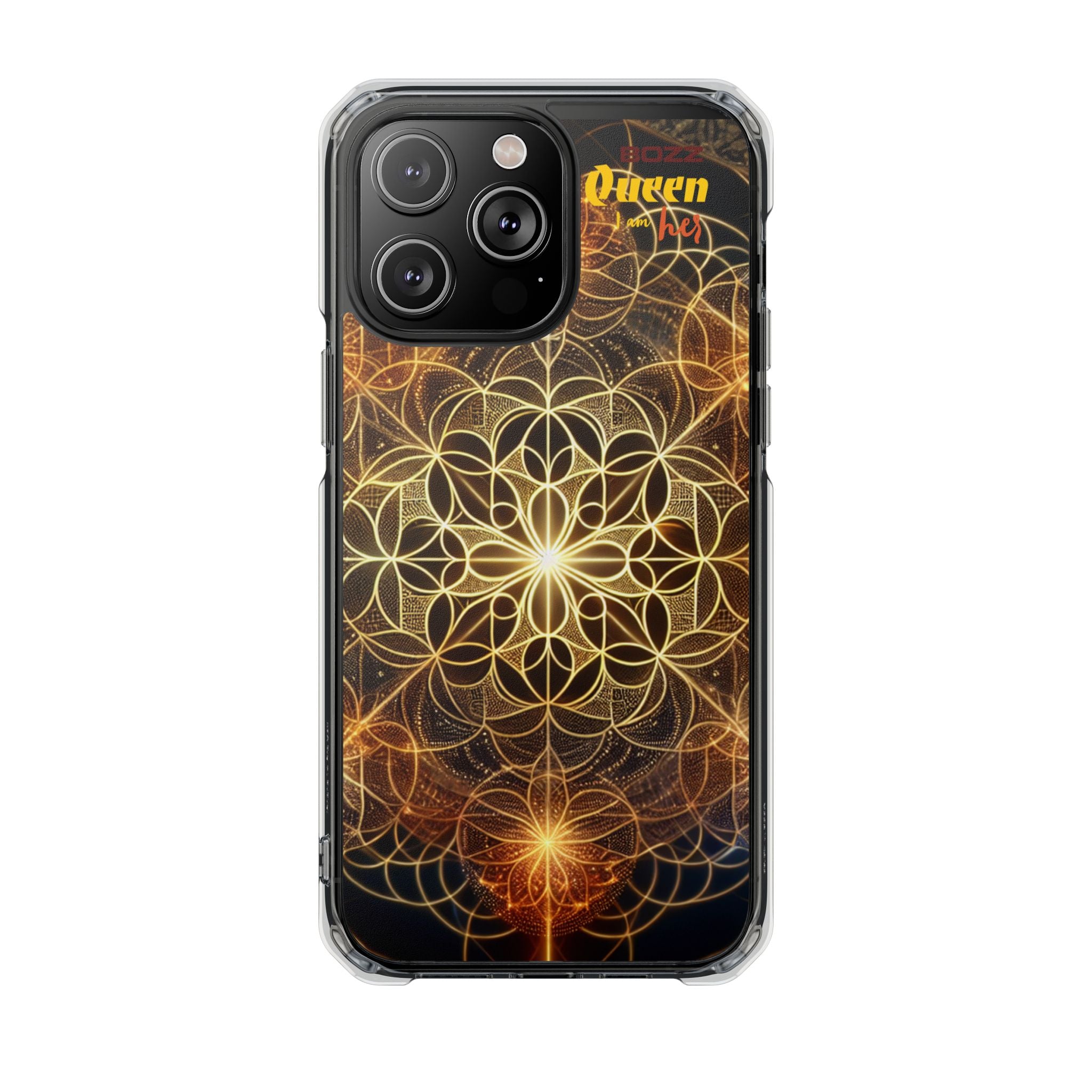 Magnetic Phone Case with Geometric Design, Crystal Clear Protection, Phone Accessory, Gift for Her, Stylish Tech