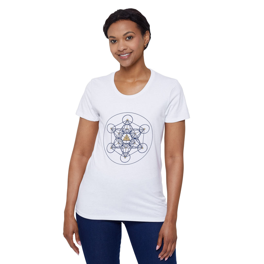 Bozz Queen Star Tetrahedron (Merkaba) Sacred Geometry T-Shirt - Women's Organic Tee