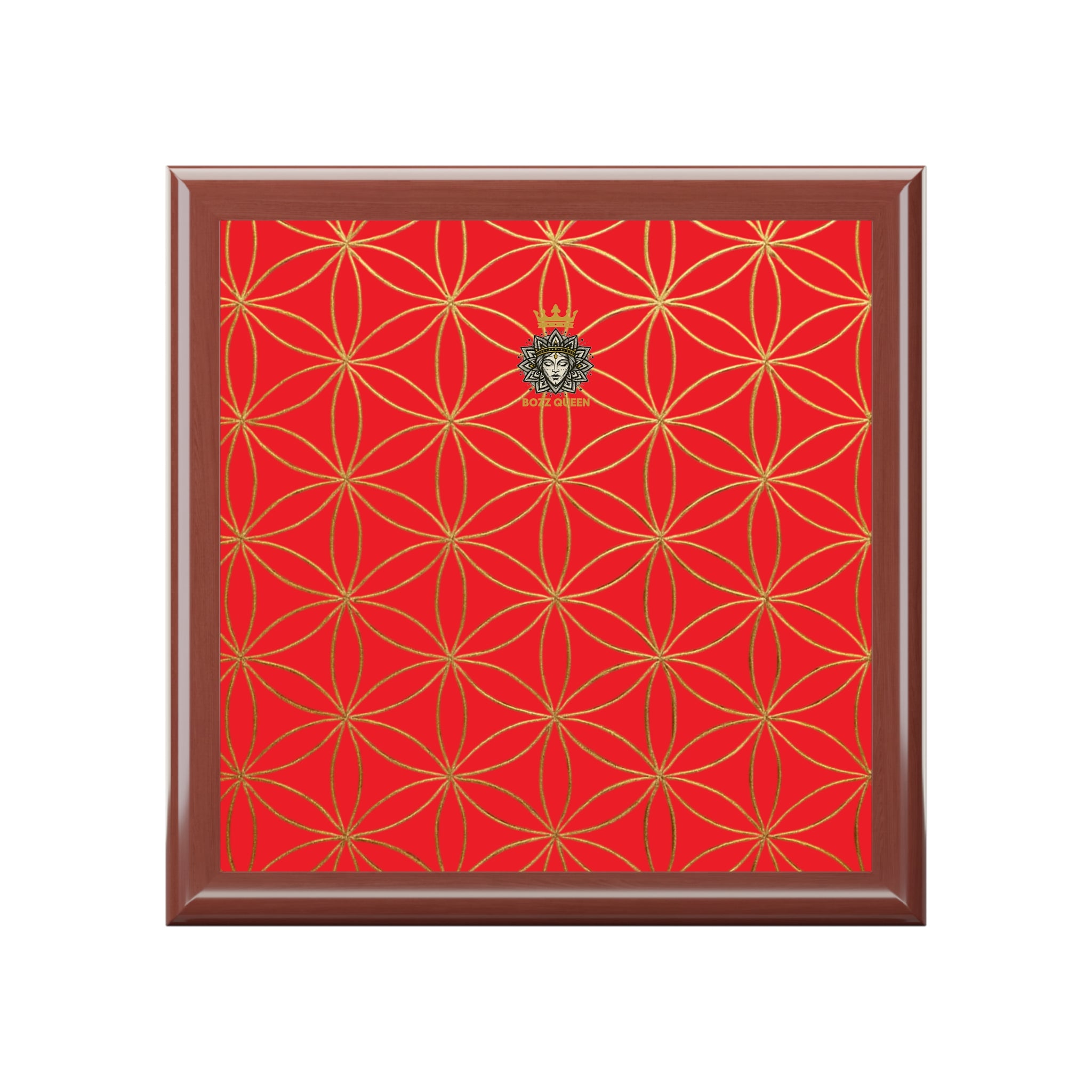 Flower of Life Jewelry Box - Royal Red Elegant Keepsake Organizer