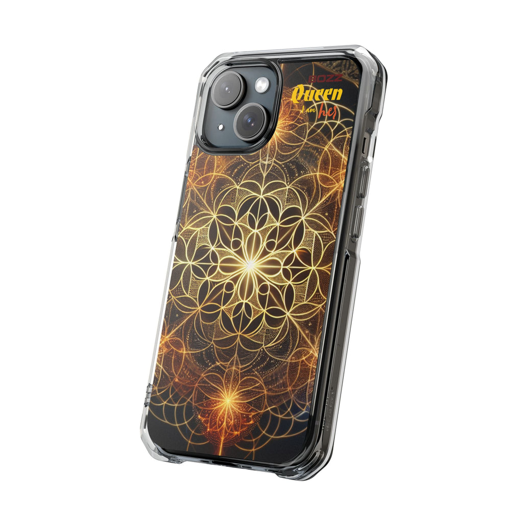 Magnetic Phone Case with Geometric Design, Crystal Clear Protection, Phone Accessory, Gift for Her, Stylish Tech